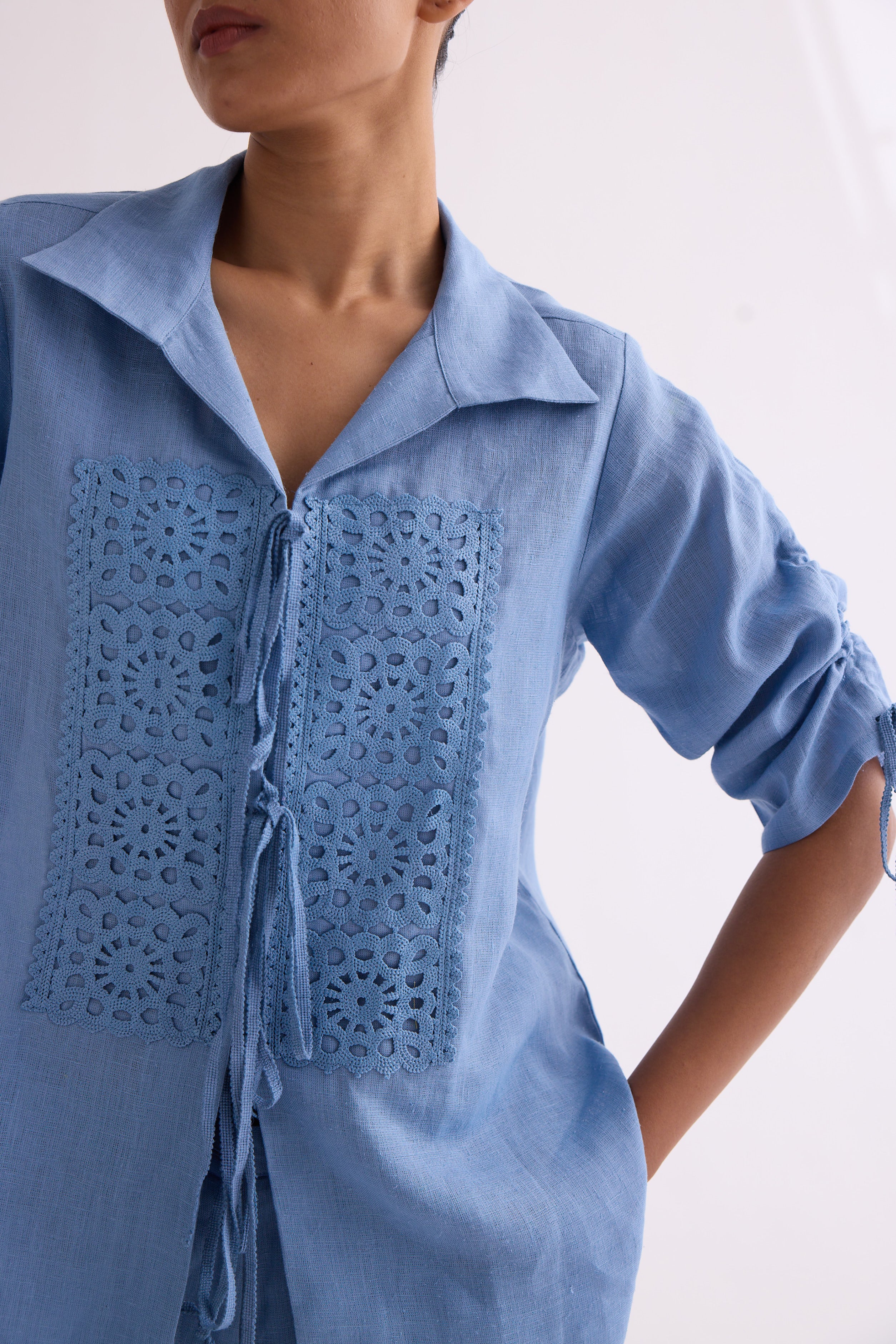 The Powder Blue Albeli Linen Shirt