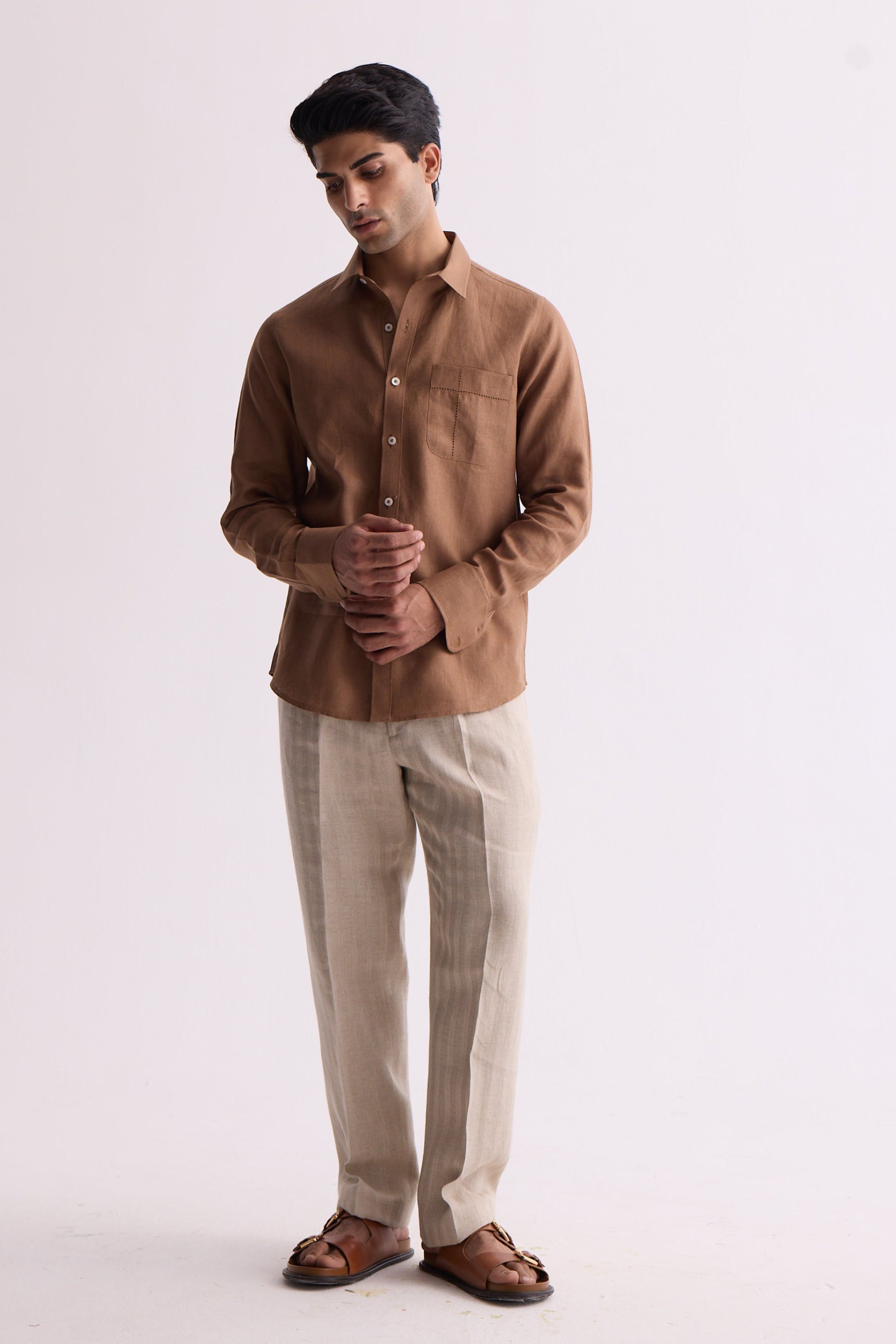 The Aldric Brown Linen Shirt