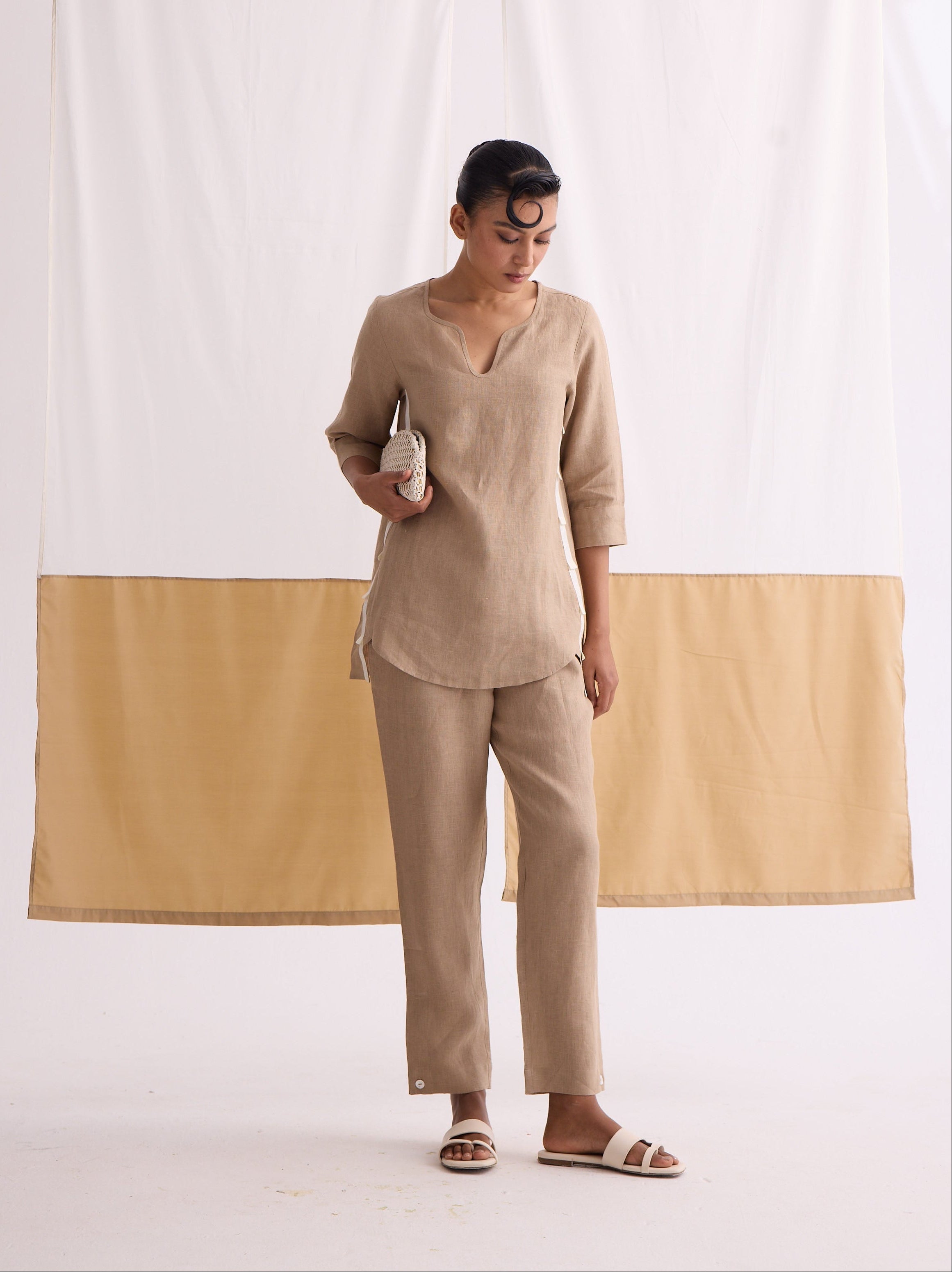 The Taal Kurta Set - Sand