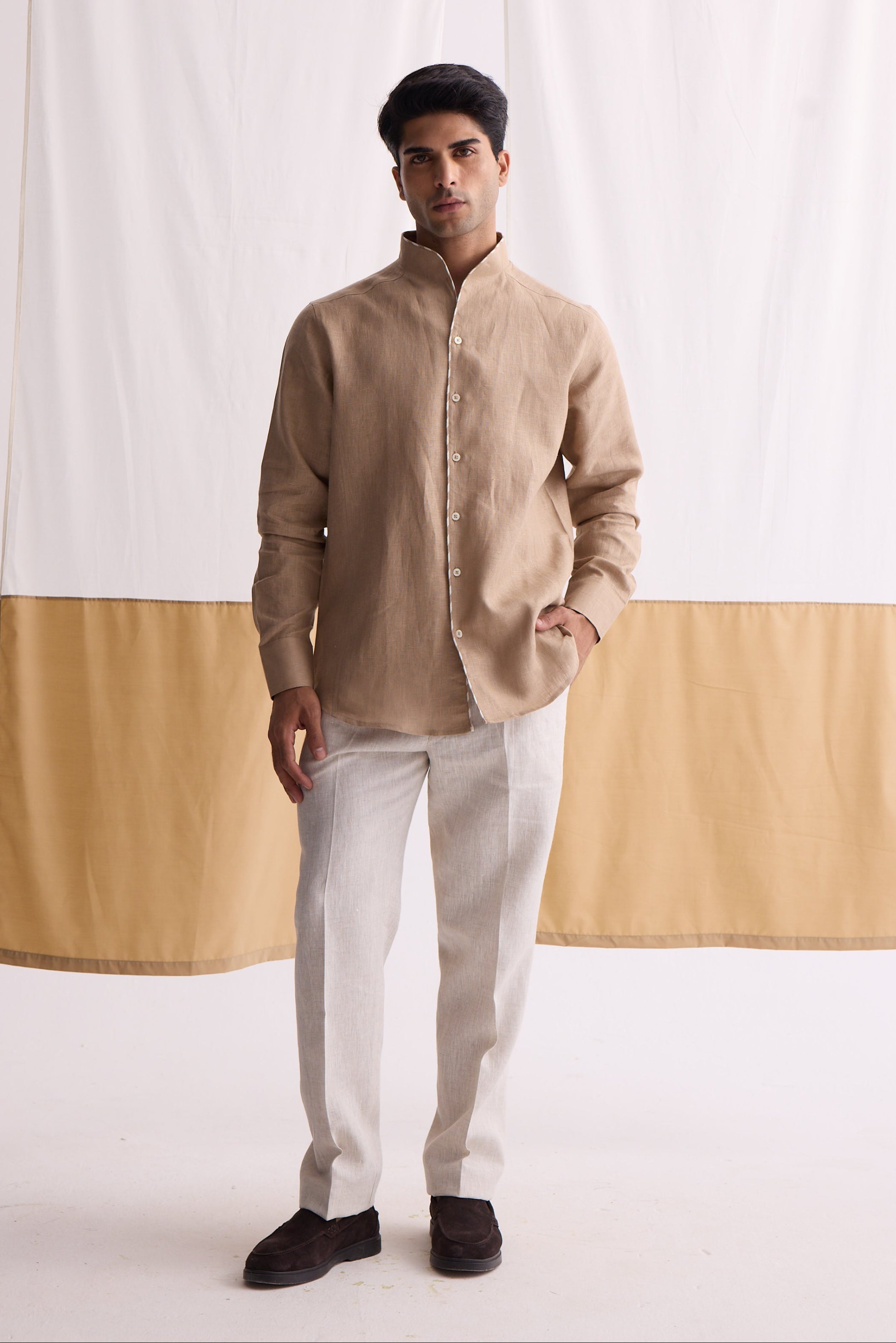 The Corey Sand Linen Shirt
