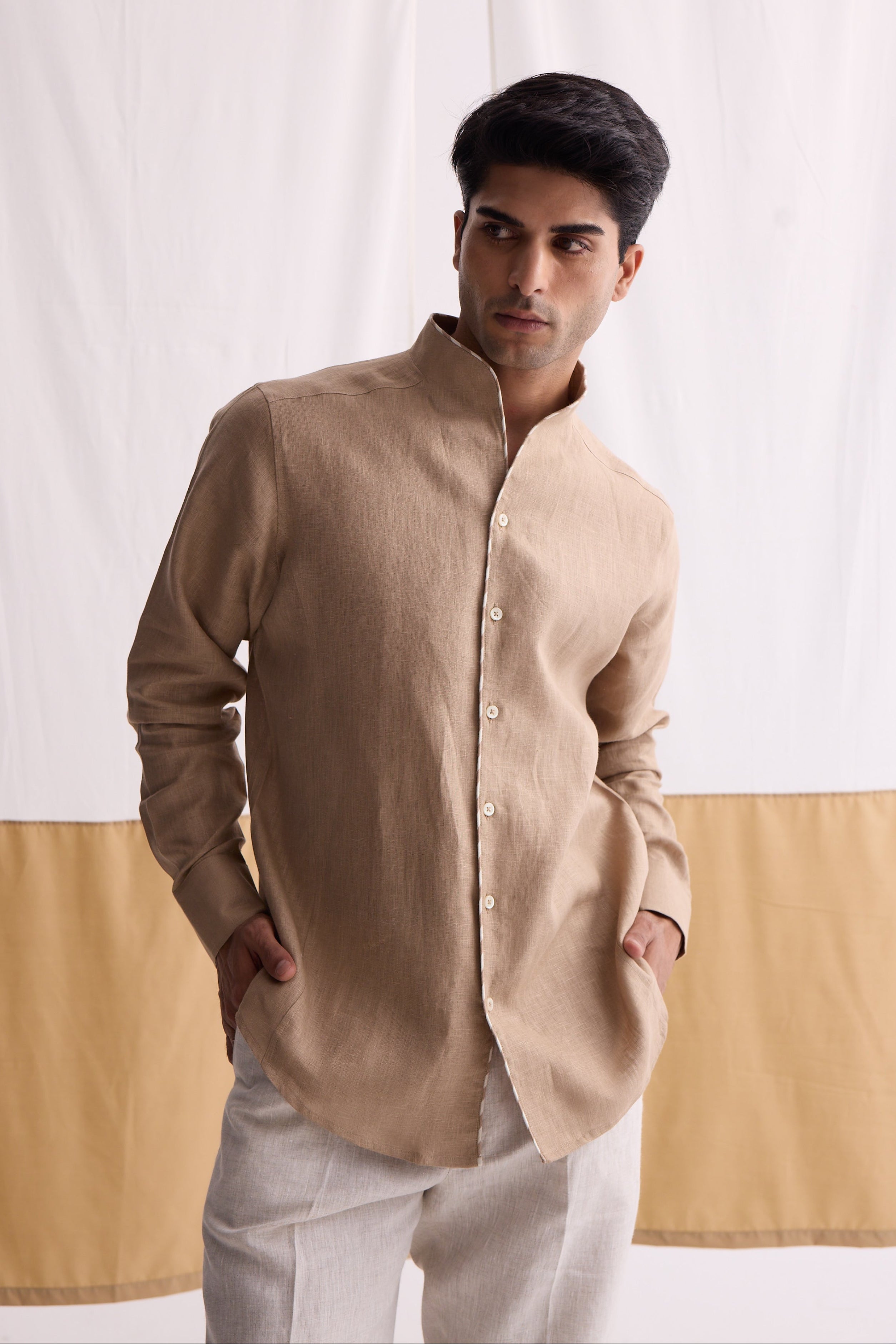 The Corey Sand Linen Shirt