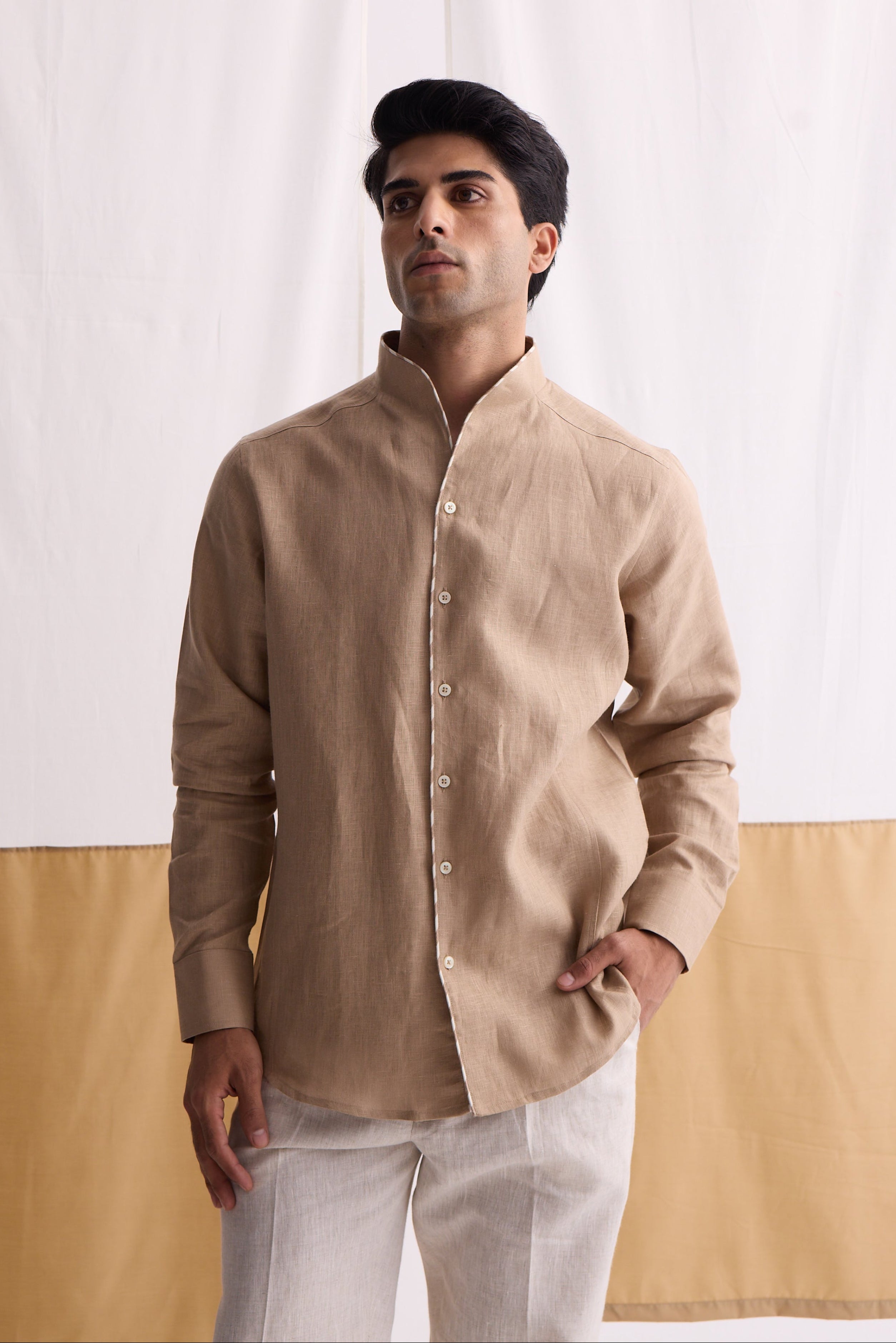 The Corey Sand Linen Shirt