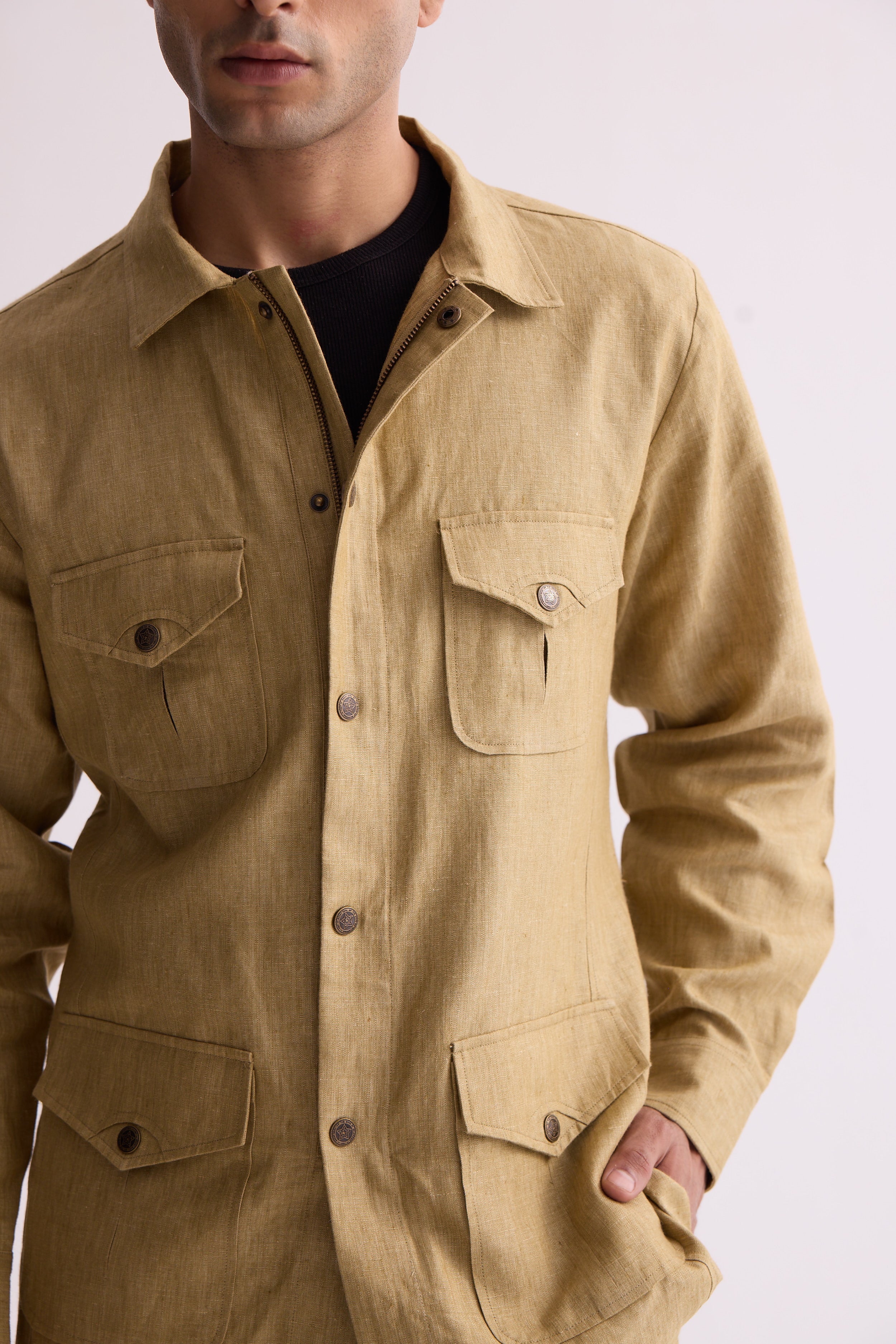The Rahguzar Brown Linen Safari