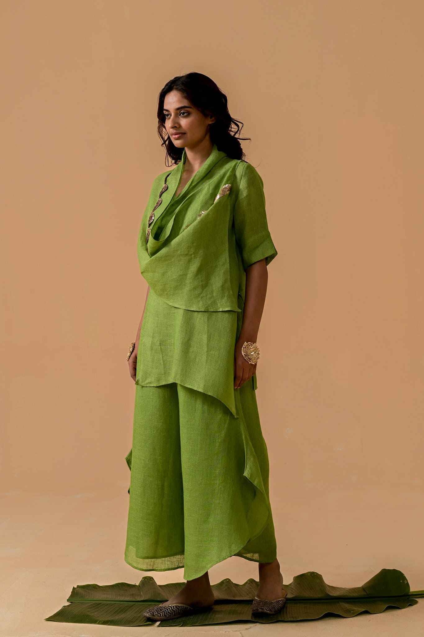 Boho Banno Cape Set - Dark Green