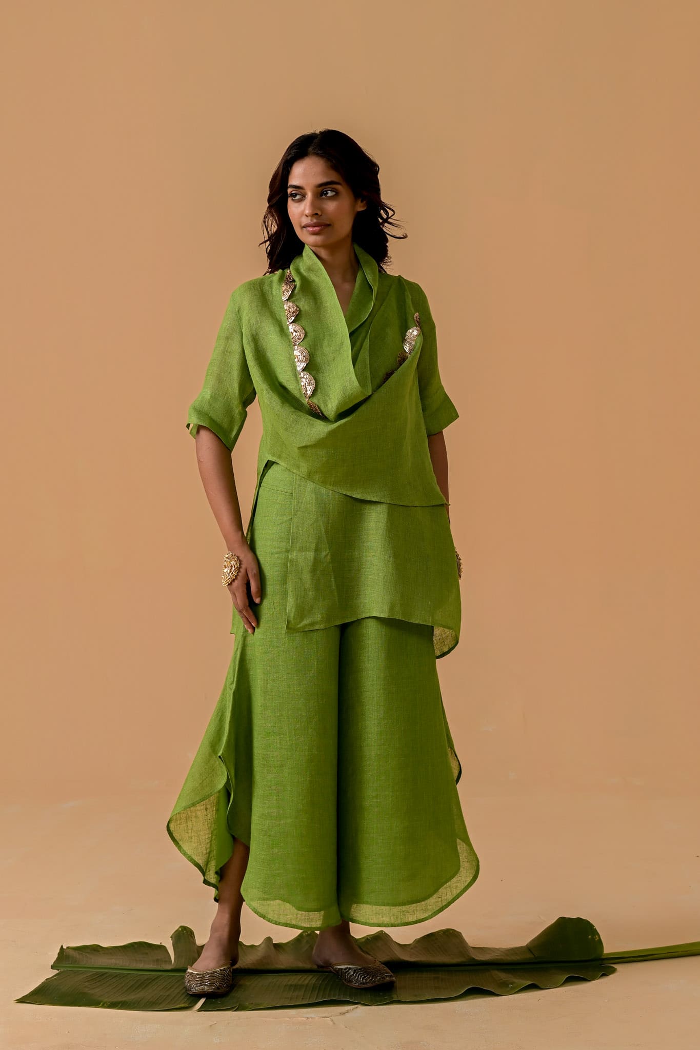 Boho Banno Cape Set - Dark Green