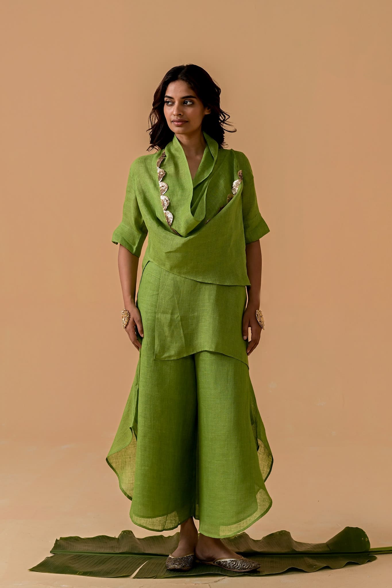 Boho Banno Cape Set - Dark Green