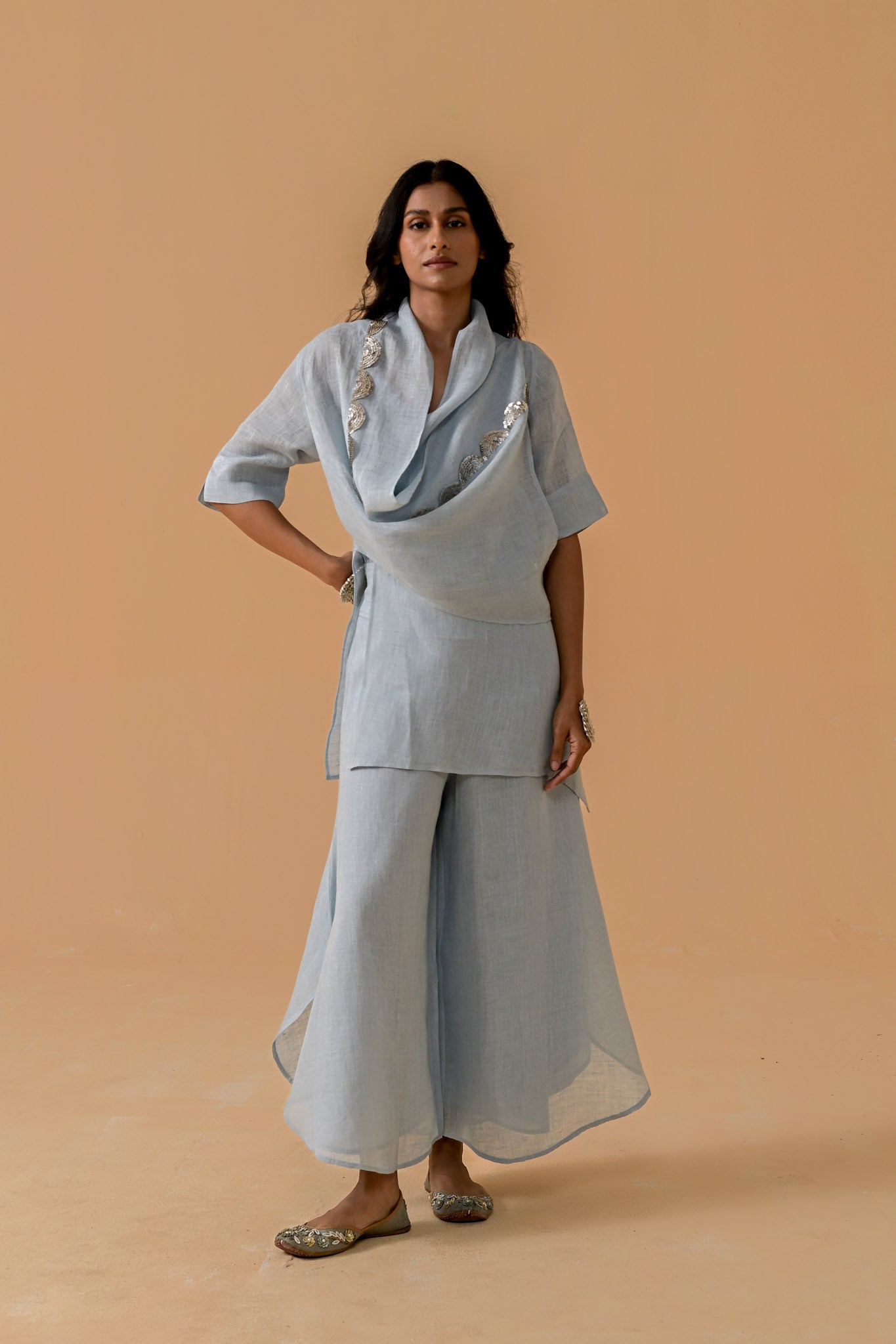 Boho Banno Cape Set - Light blue