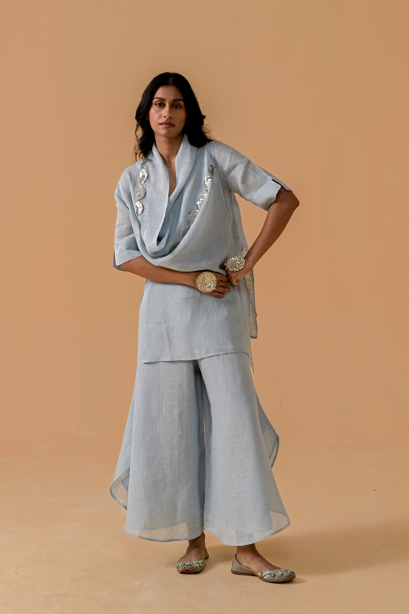 Boho Banno Cape Set - Light blue