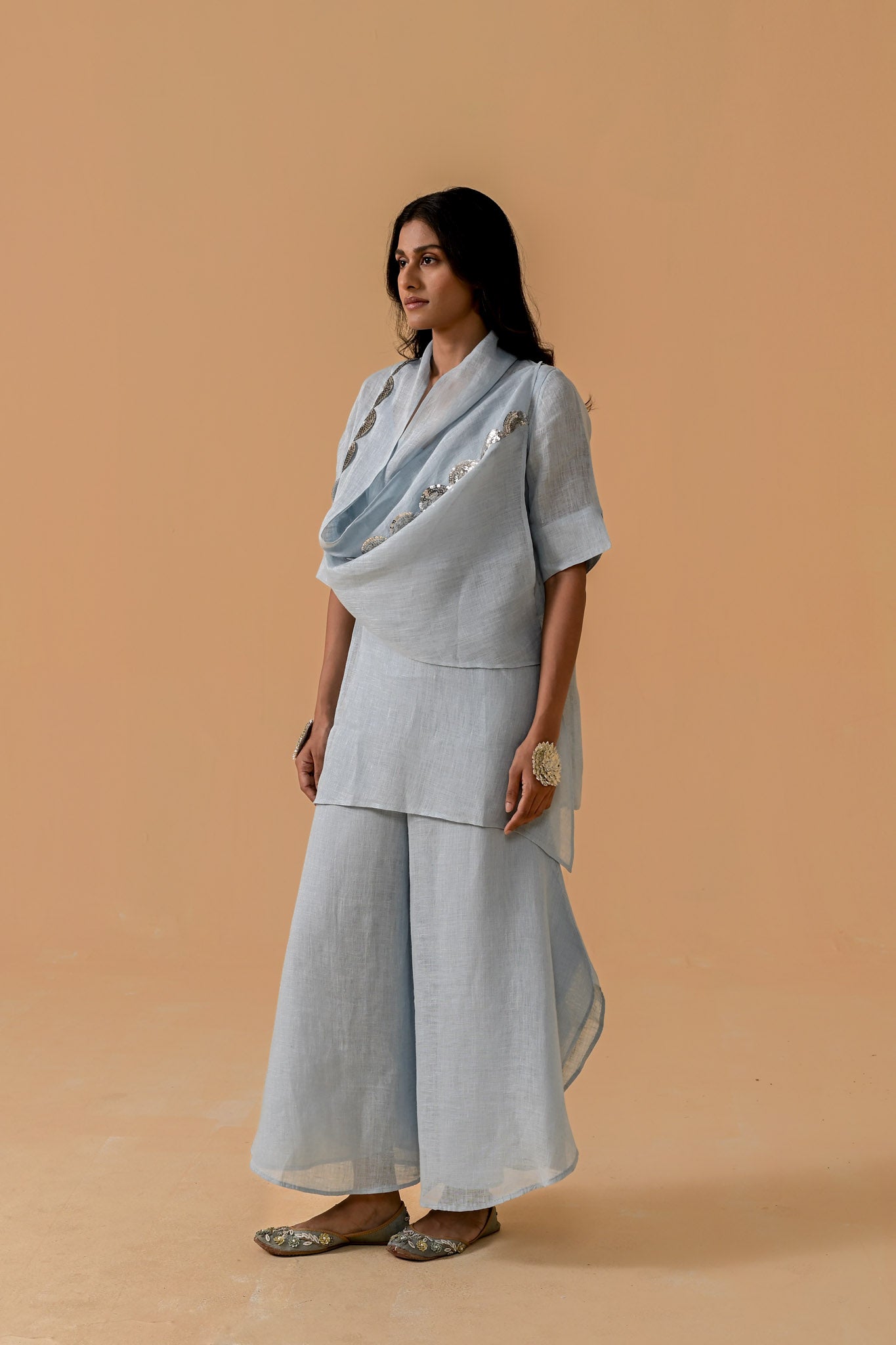 Boho Banno Cape Set - Light blue