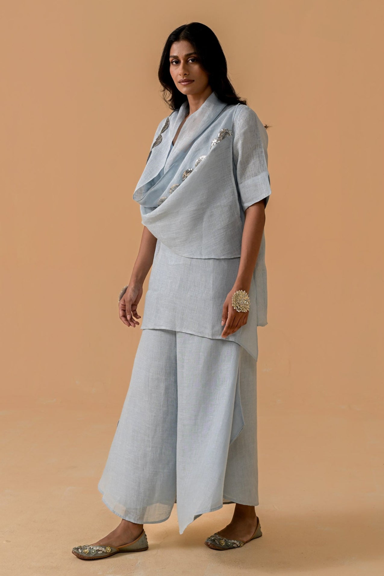 Boho Banno Cape Set - Light blue