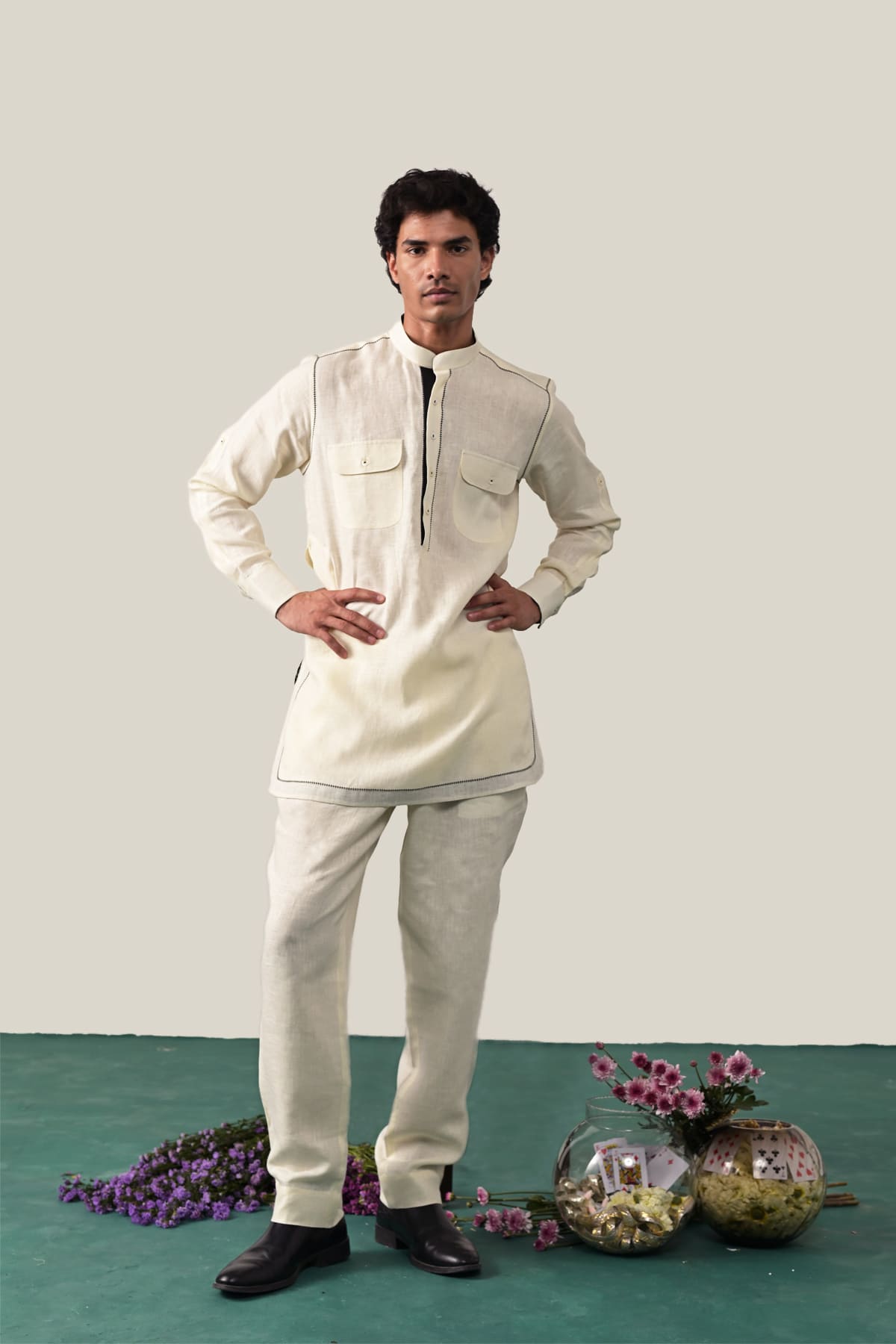 The Fursat Kurta - Cream