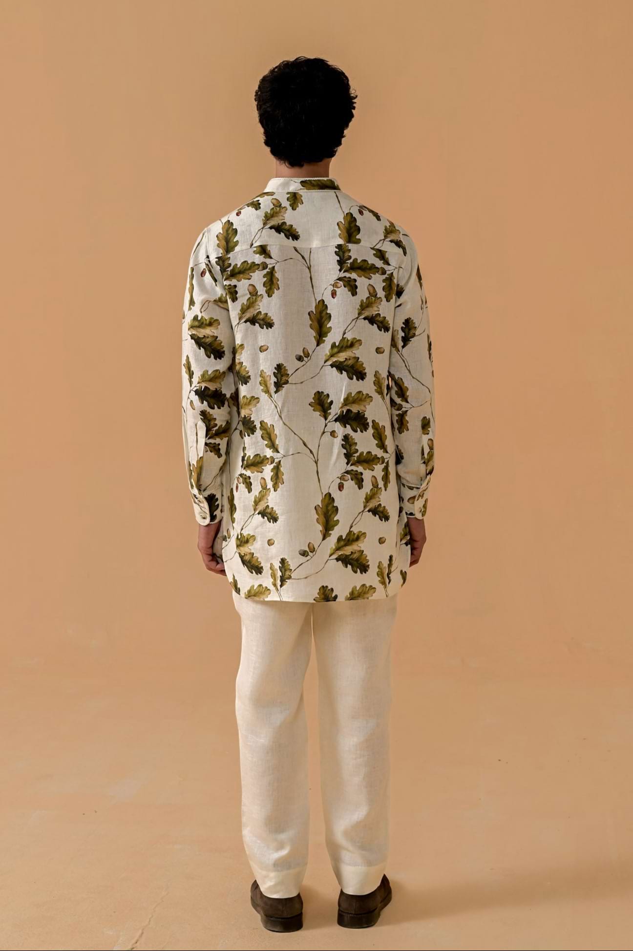 Sultani Swag Autumn Print Linen Kurta