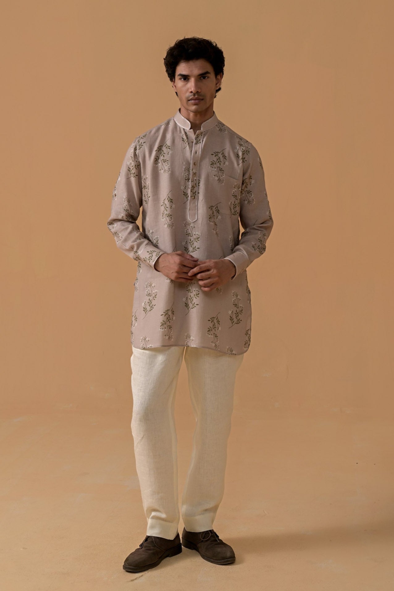 Nawabi Nights Kurta - Ivory Floral