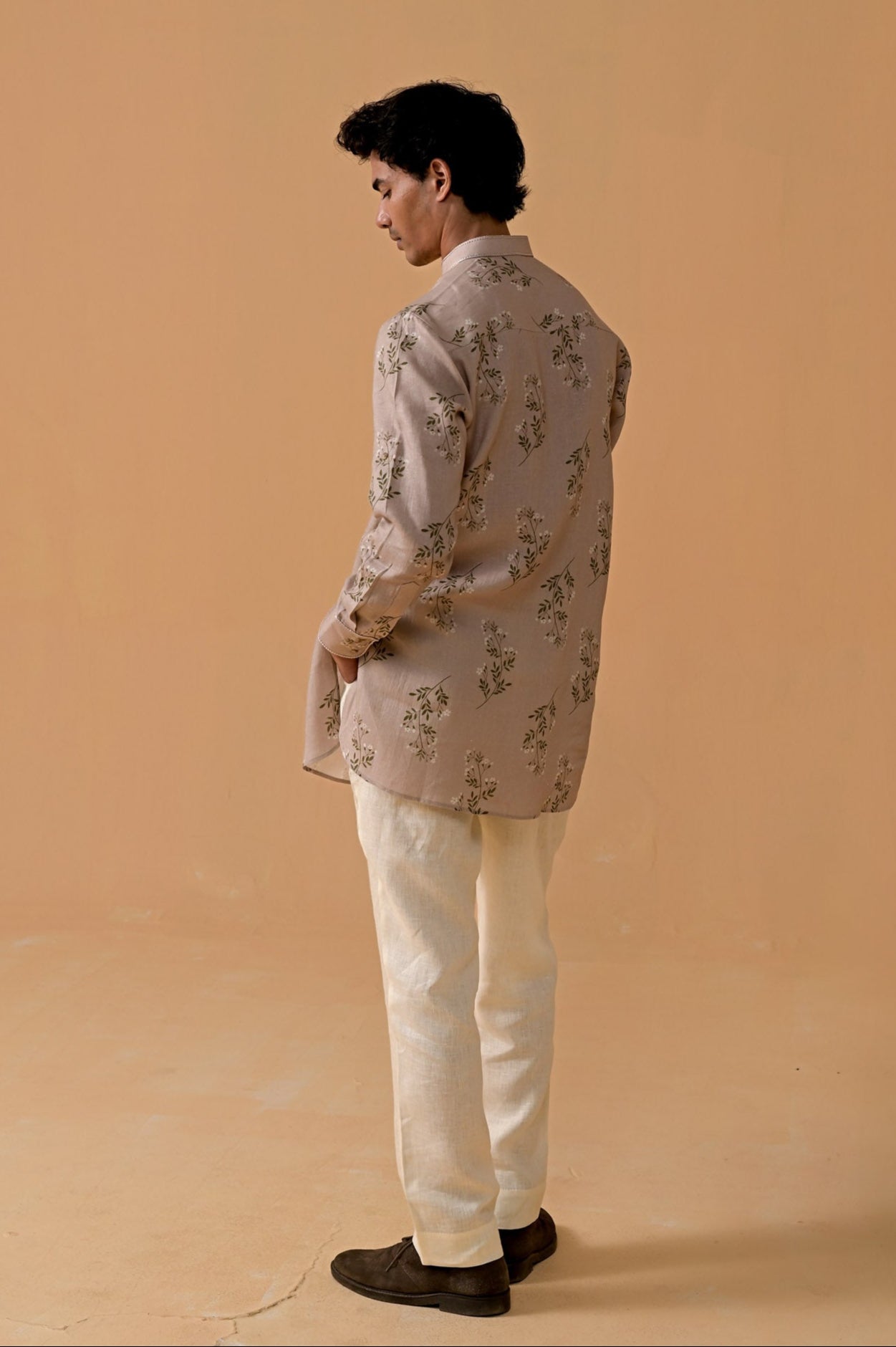 Nawabi Nights Kurta - Ivory Floral