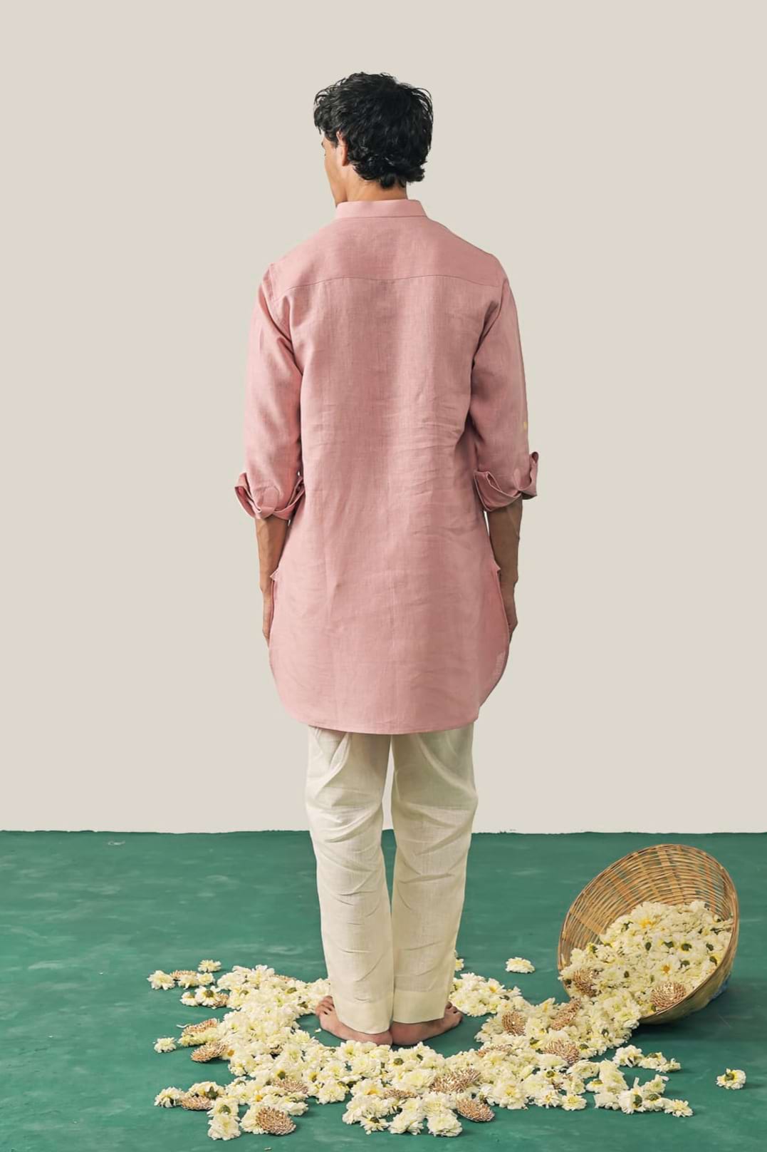 Lord of the Deck Coral Linen Kurta