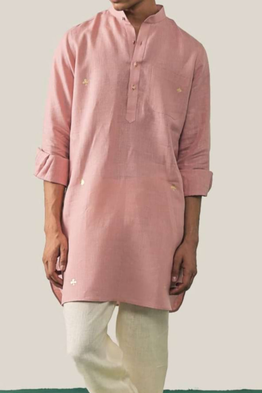 Lord of the Deck Coral Linen Kurta