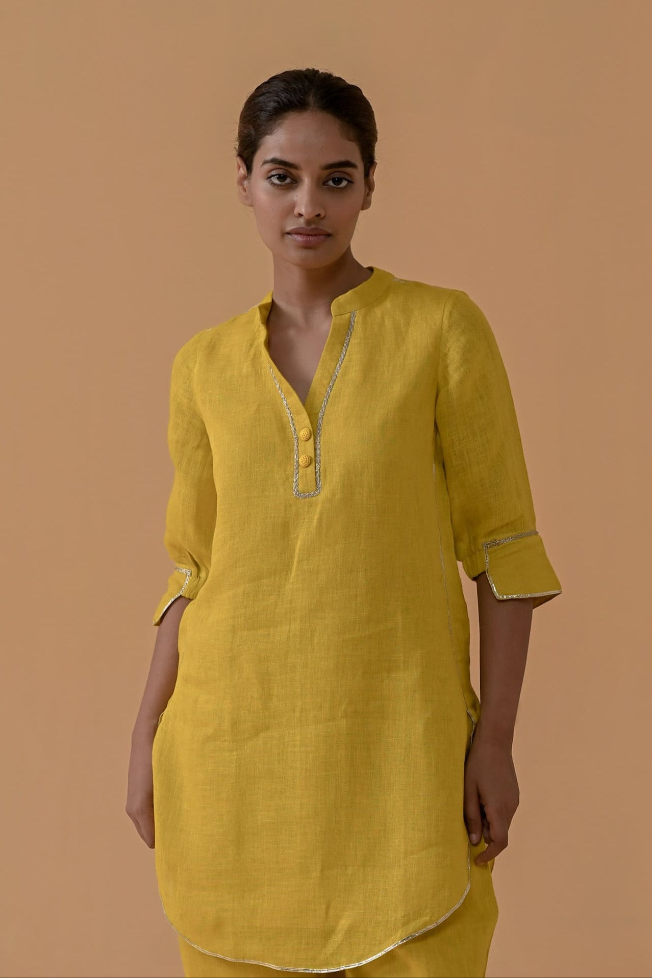 Patola Poise Kurta Set -  Mustard