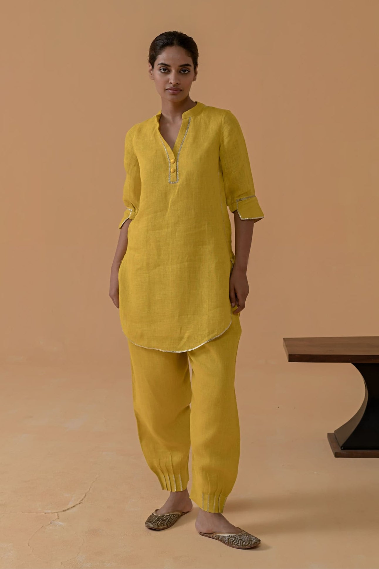Patola Poise Kurta Set -  Mustard