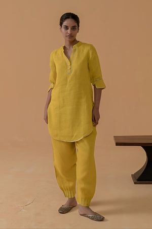Patola Poise Kurta Set - Mustard