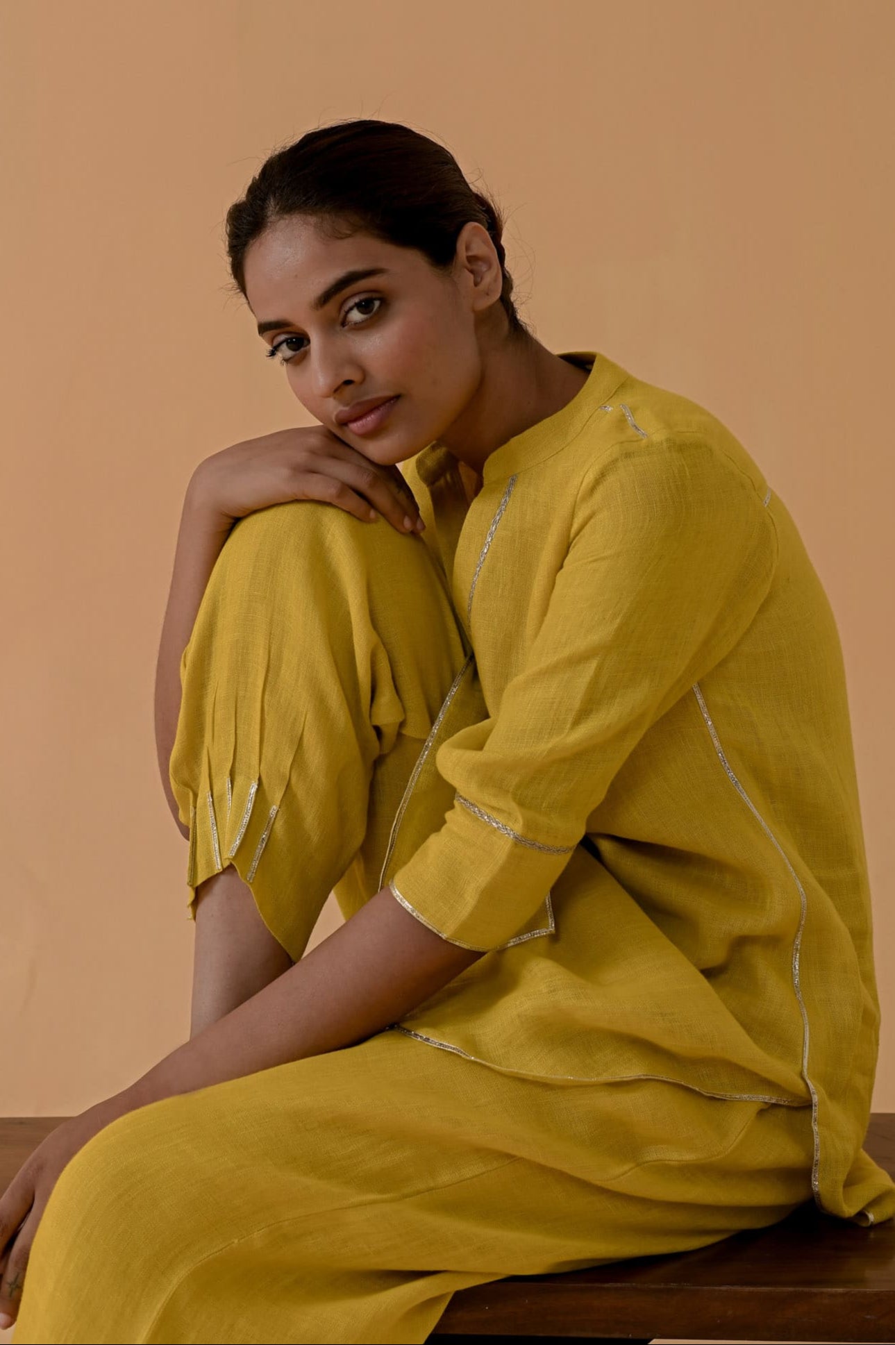 Patola Poise Kurta Set -  Mustard