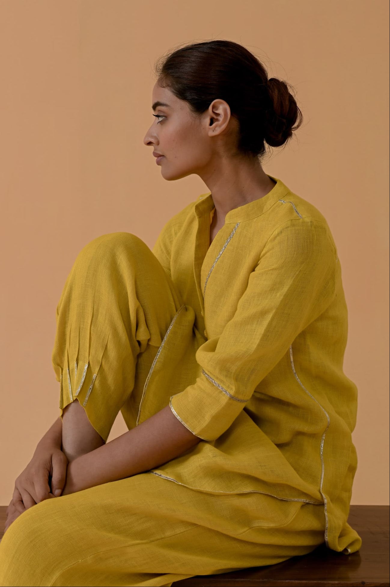 Patola Poise Kurta Set -  Mustard