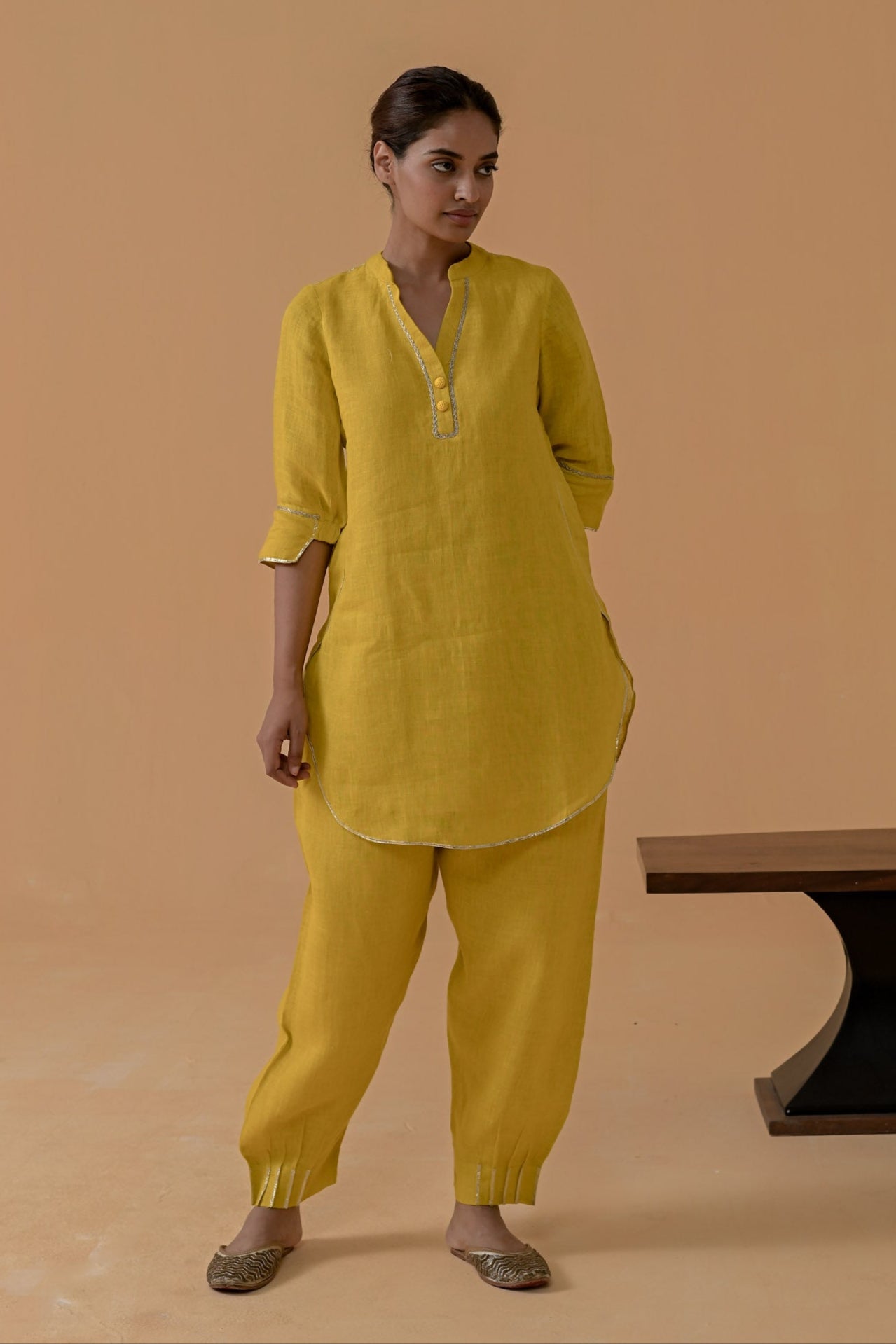 Patola Poise Kurta Set -  Mustard