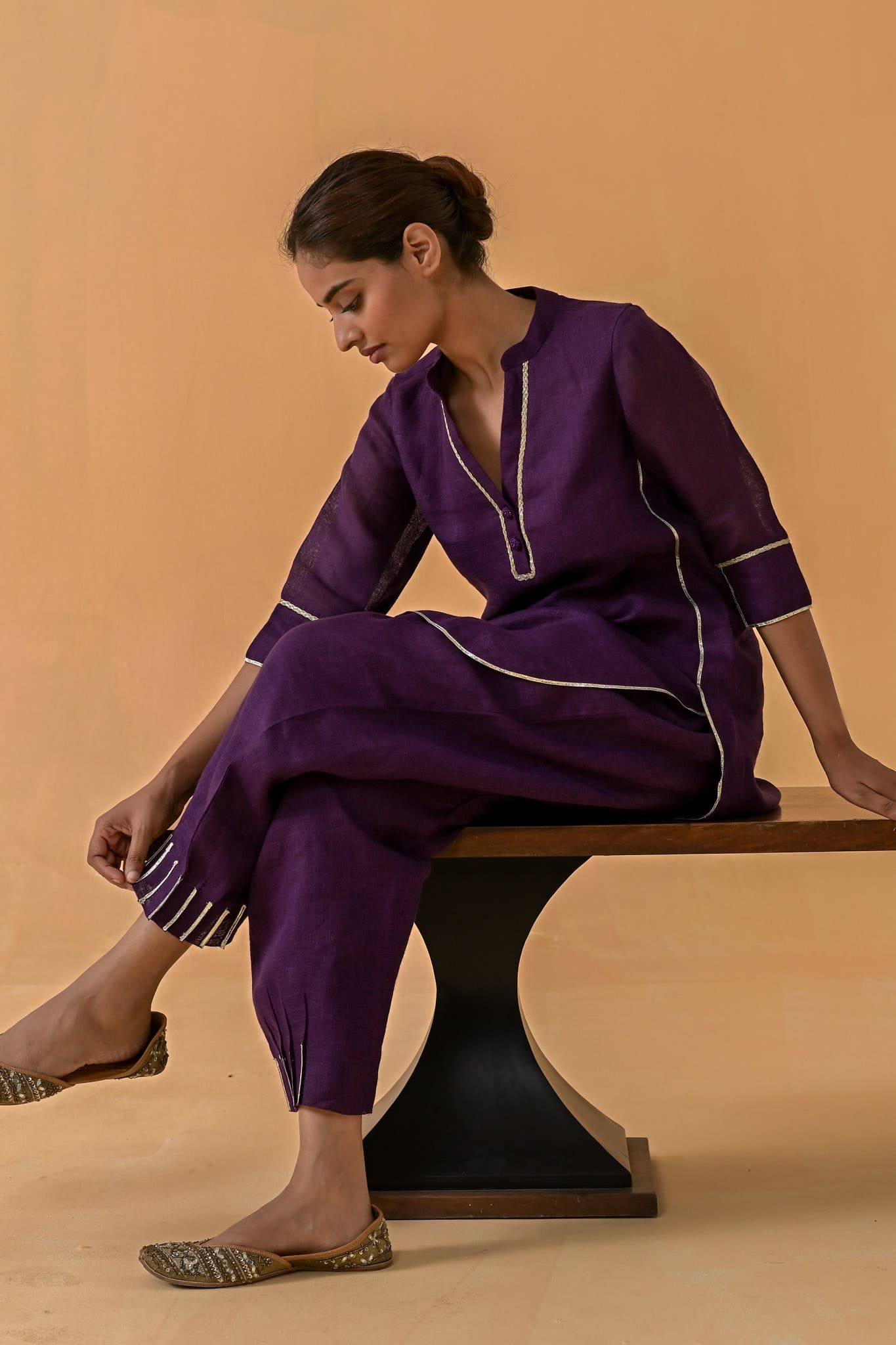 Patola Poise Kurta Set - Purple