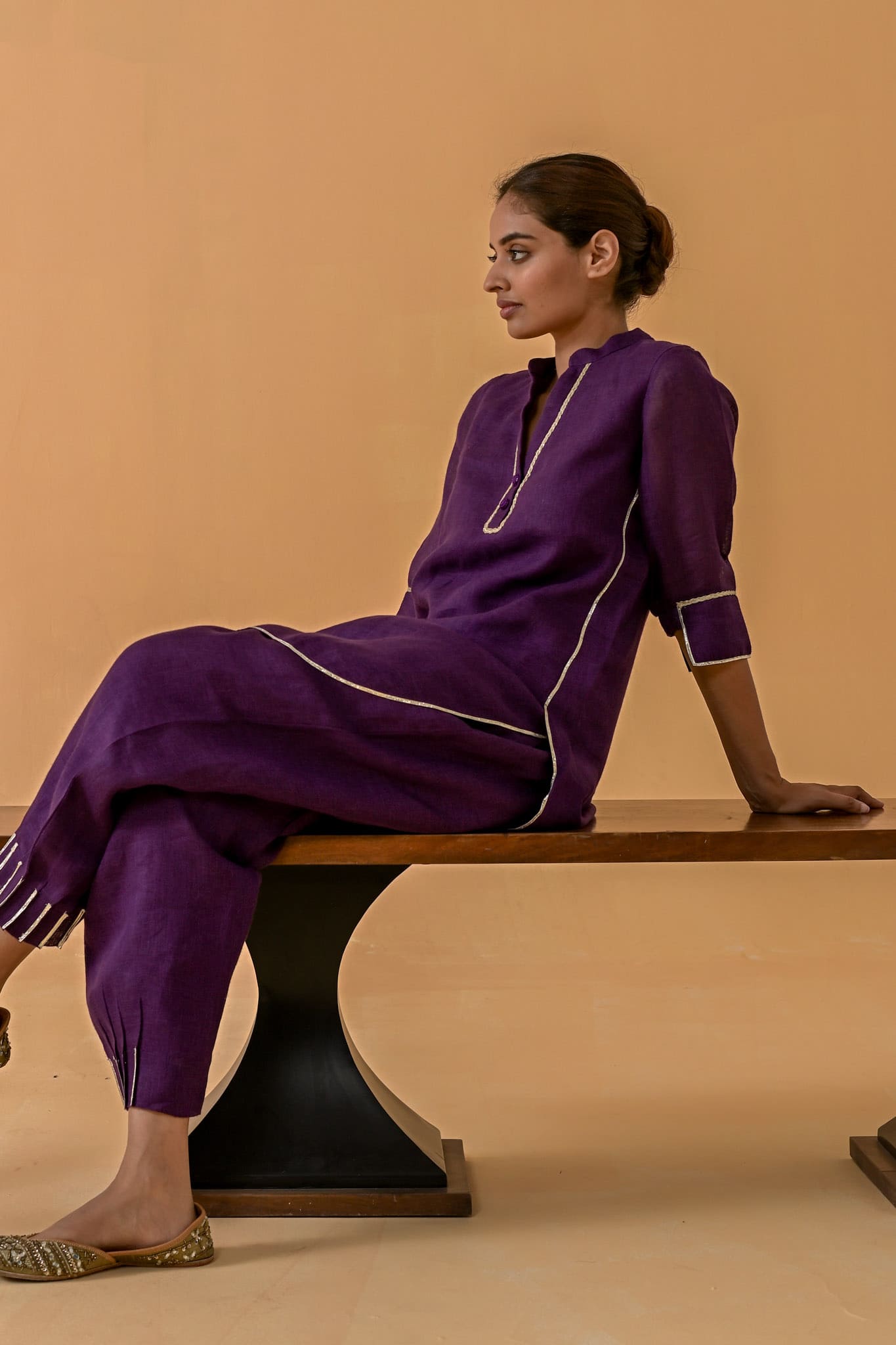 Patola Poise Kurta Set - Purple