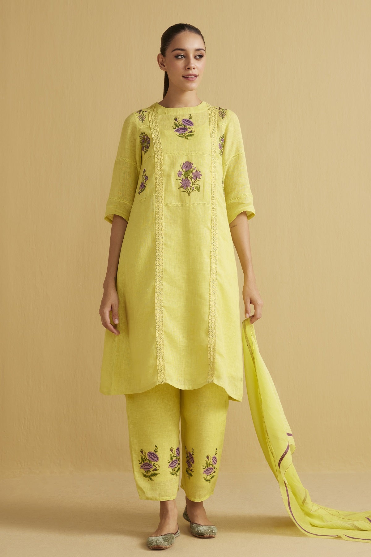 The Mariposa Kurta Set (Upper & Bottom) - Yell With Us