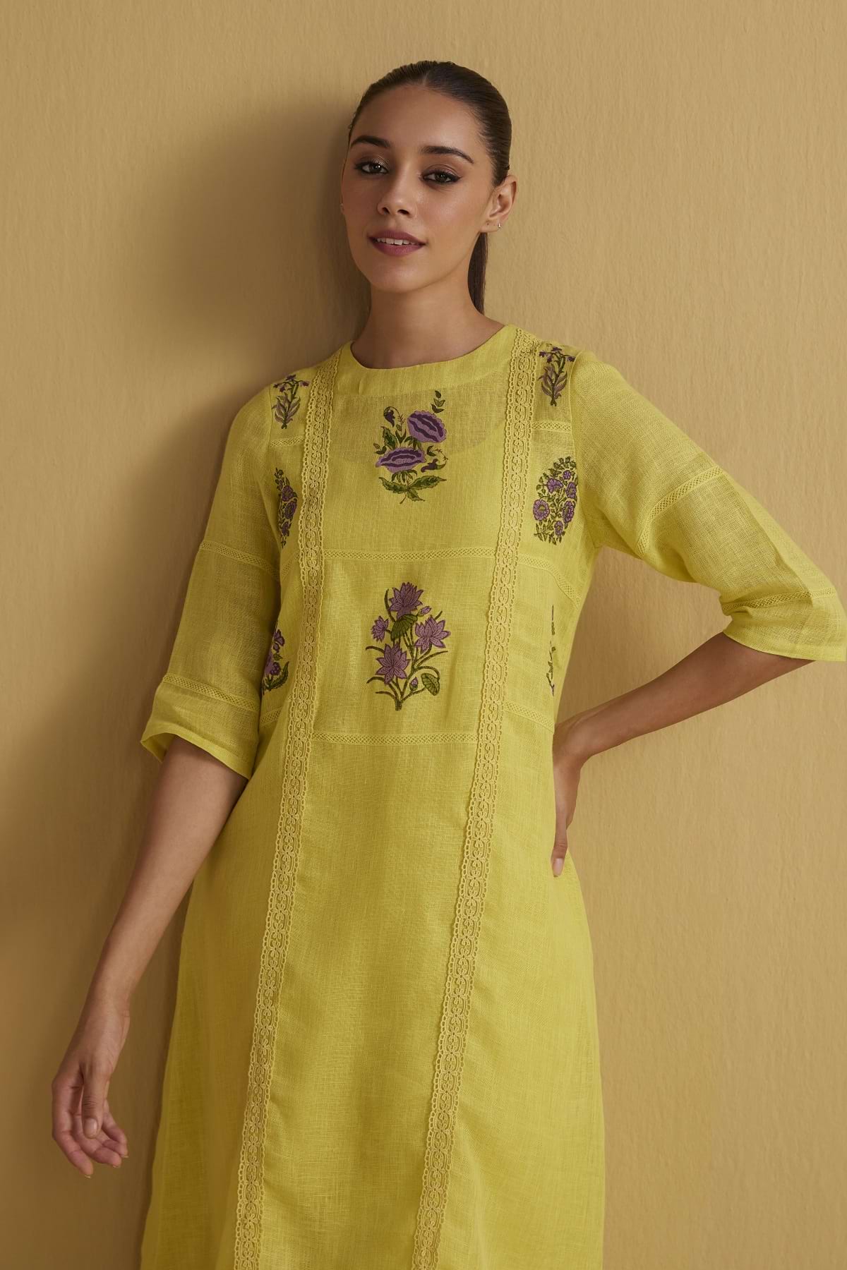 The Mariposa Kurta Set (Upper & Bottom) - Yell With Us