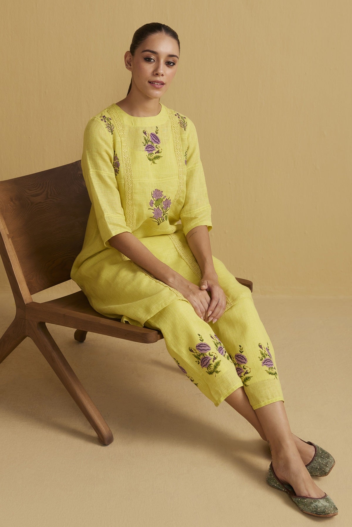 The Mariposa Kurta Set (Upper & Bottom) - Yell With Us