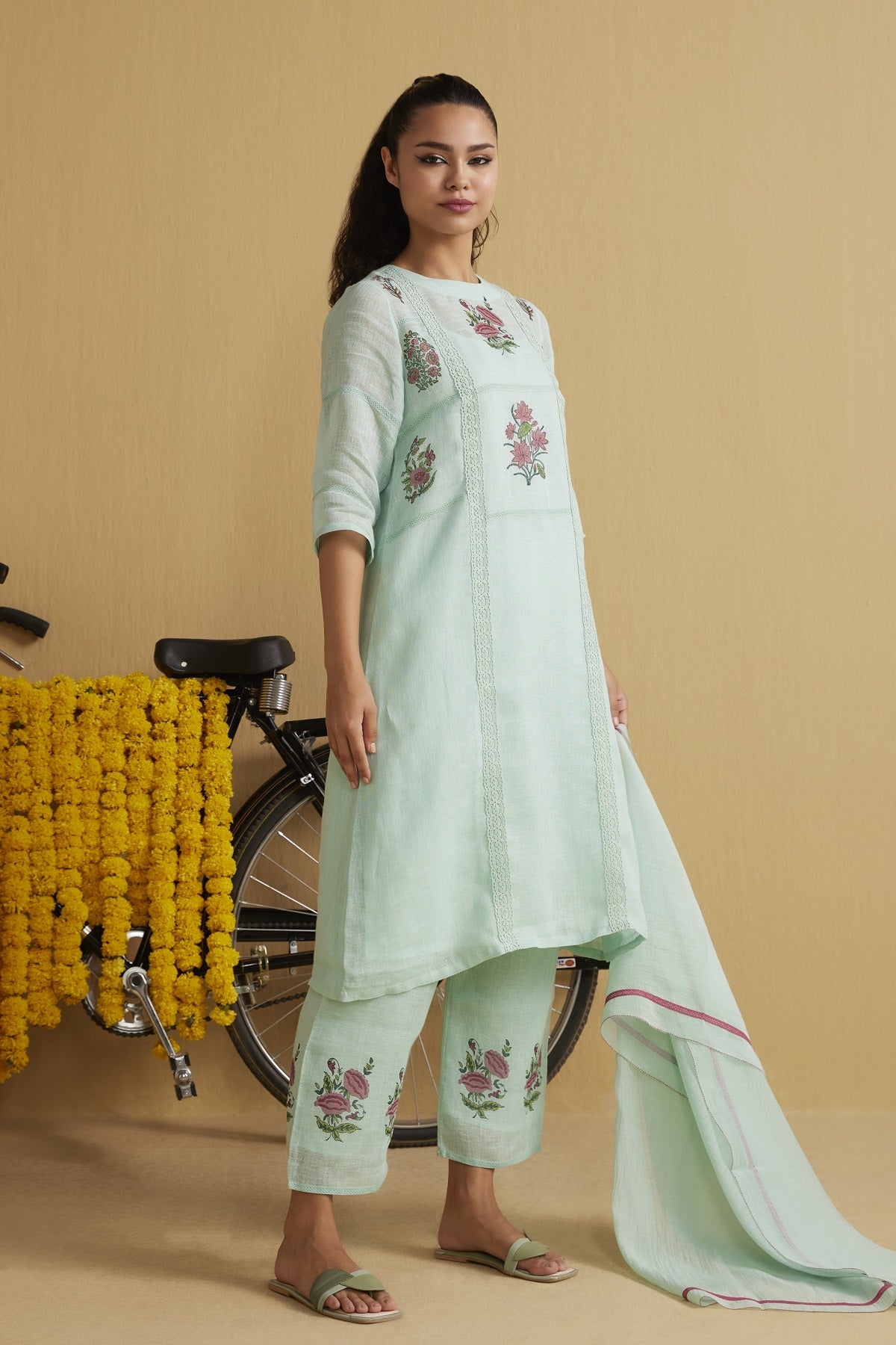The Mariposa Kurta Set (Upper & Bottom) - Yell With Us