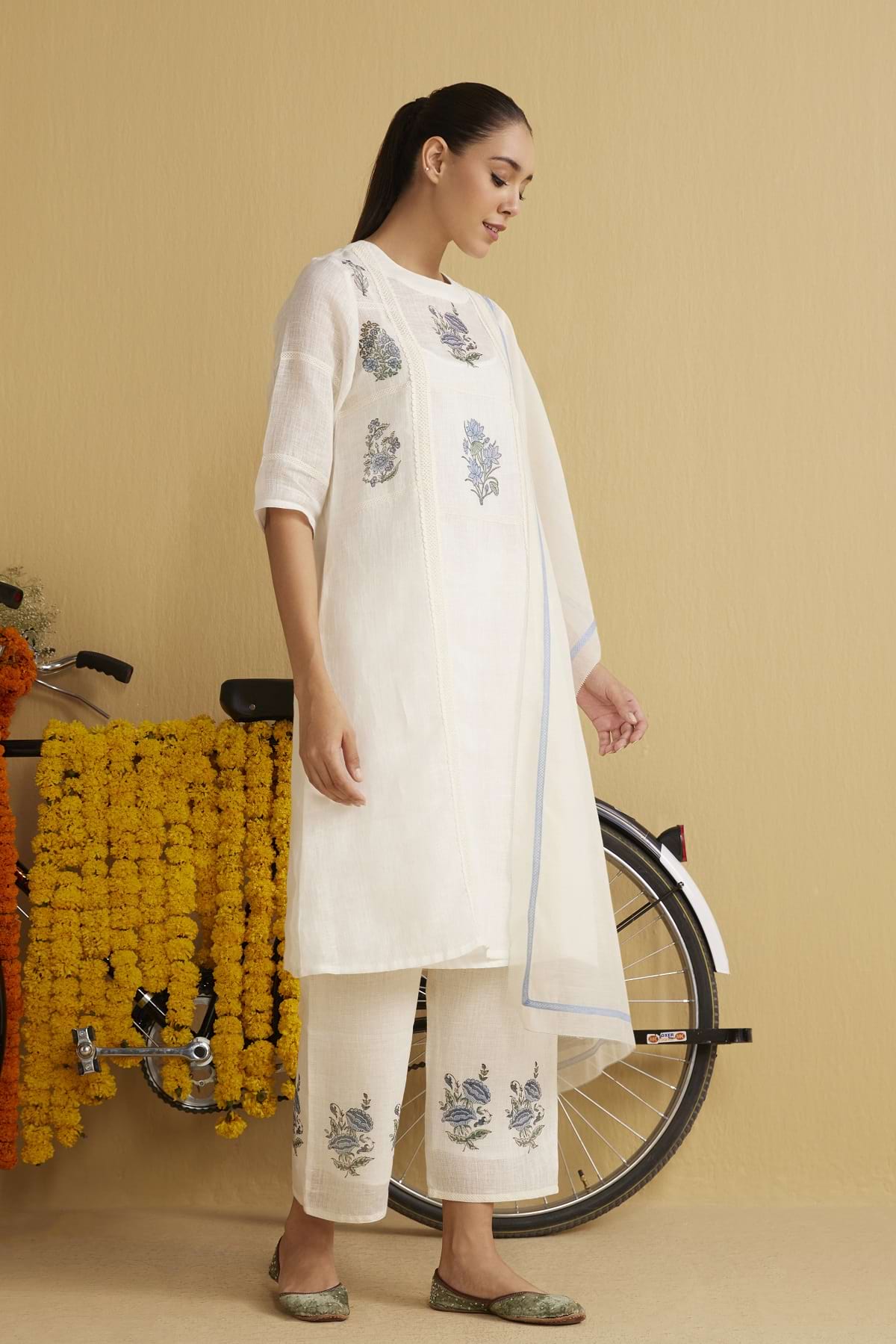 The Mariposa Kurta Set (Upper & Bottom) - Yell With Us