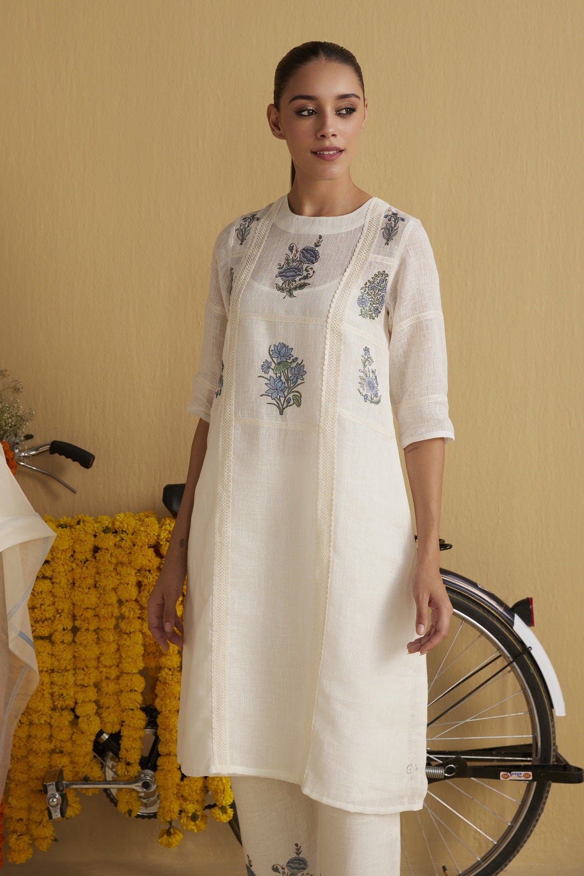The Mariposa Kurta Set (Upper & Bottom) - Yell With Us
