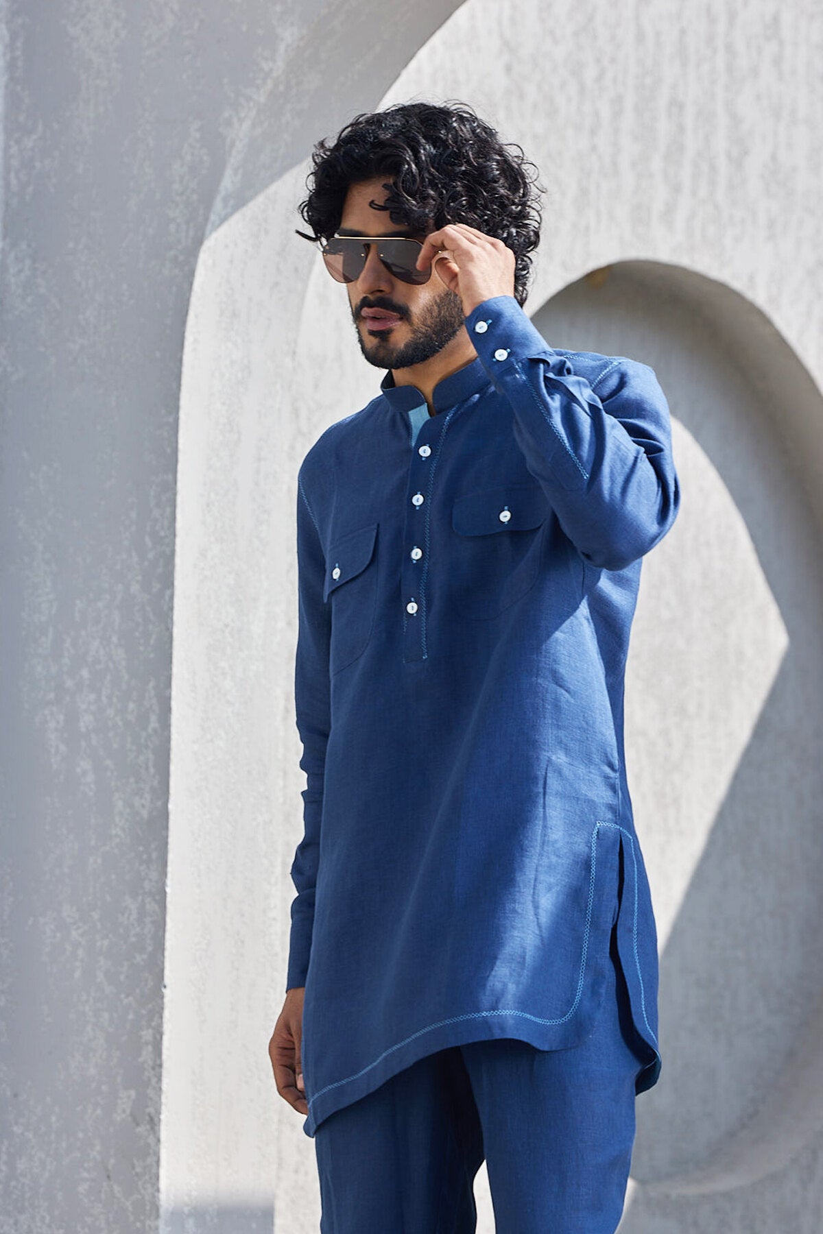 The Fursat Kurta - Legacy Blue