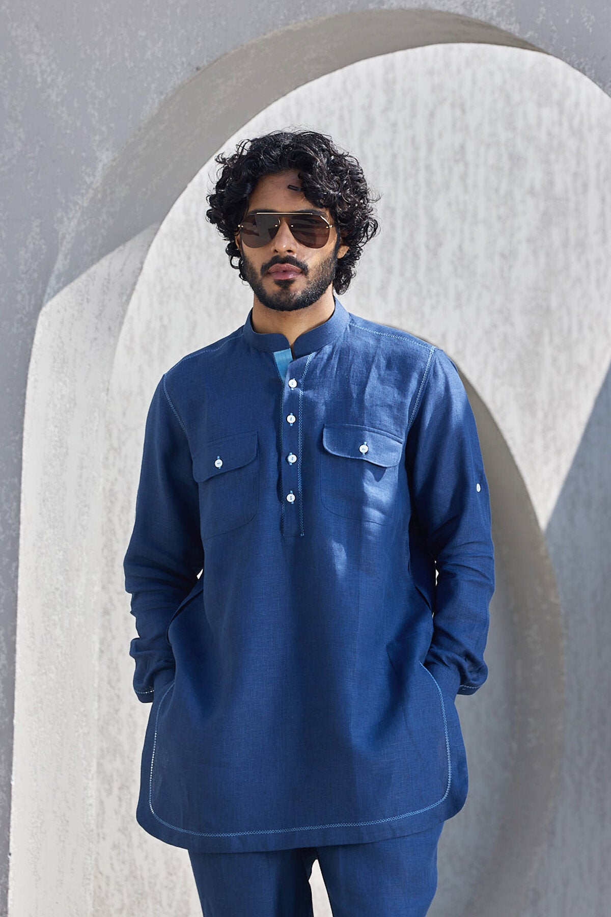 The Fursat Kurta - Legacy Blue