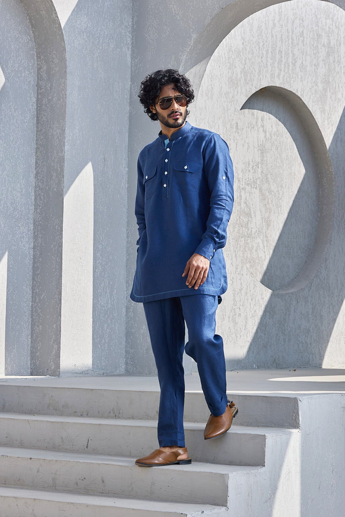 The Fursat Kurta - Legacy Blue