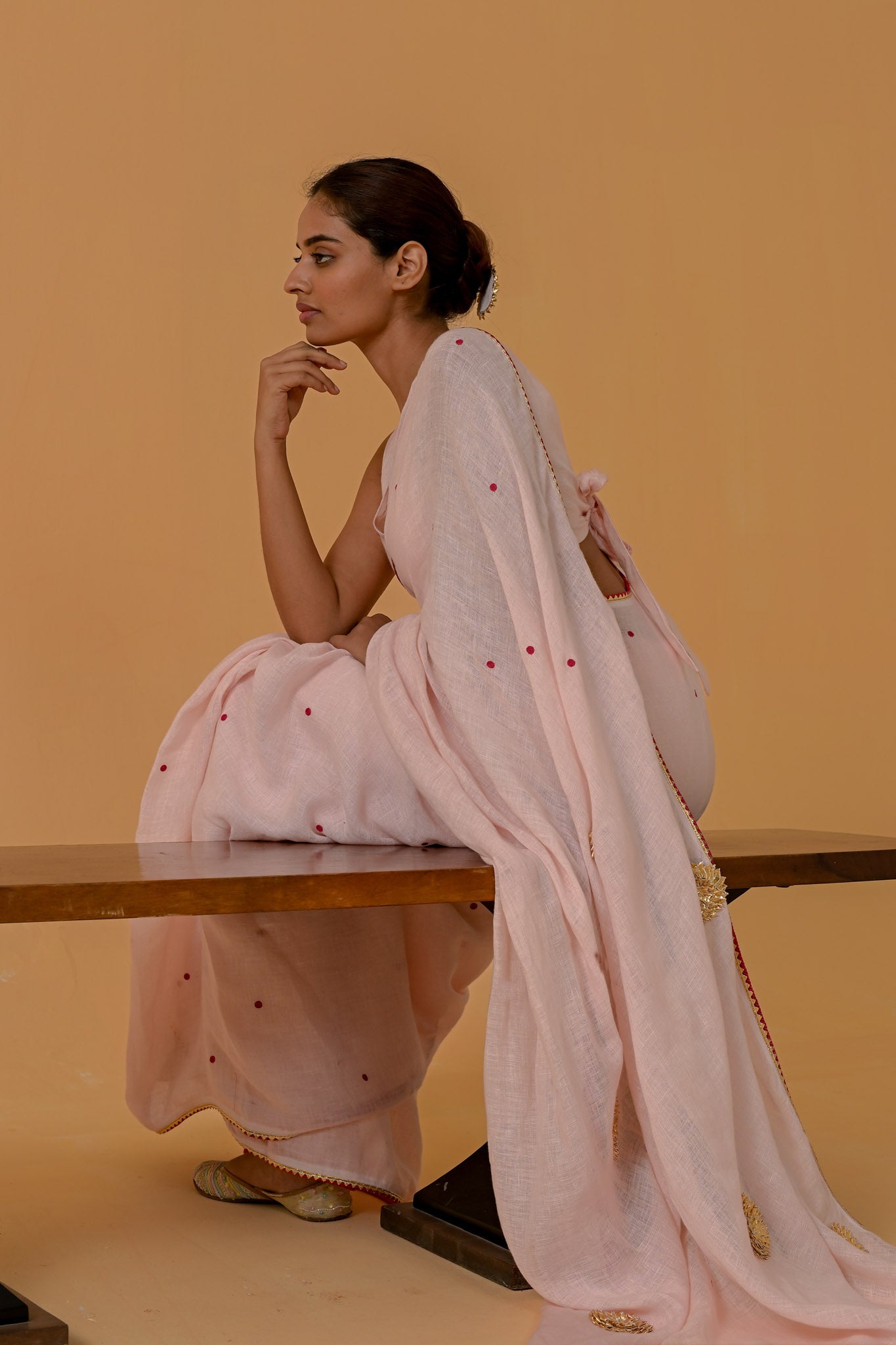 Gulabi Glow Saree - Baby Pink