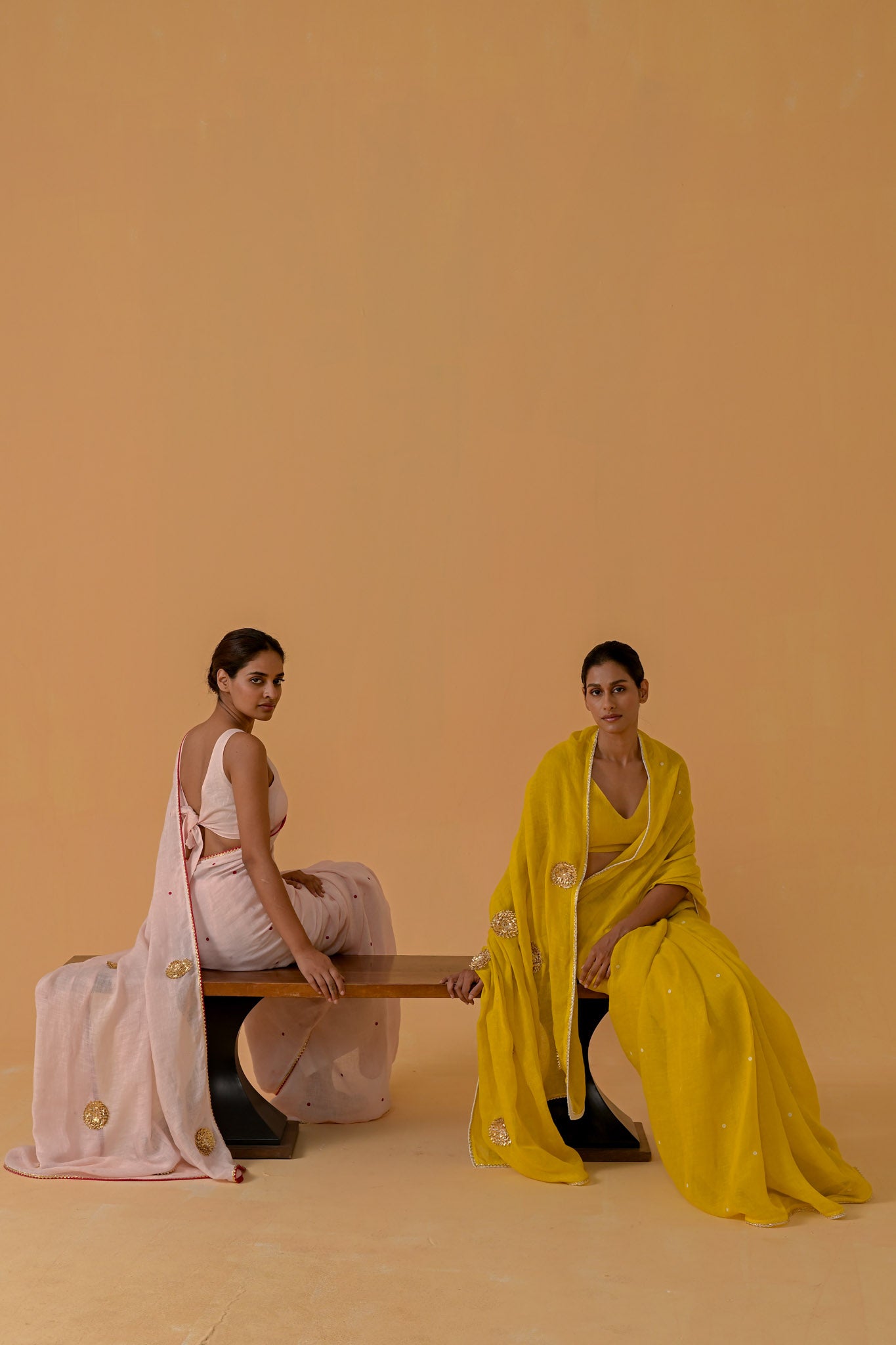 Sitara Sparkle Saree - Mustard