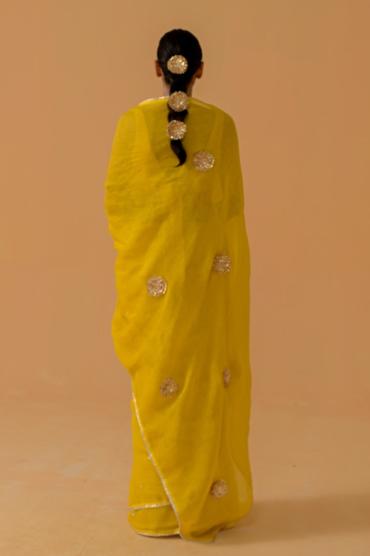 Sitara Sparkle Saree - Mustard