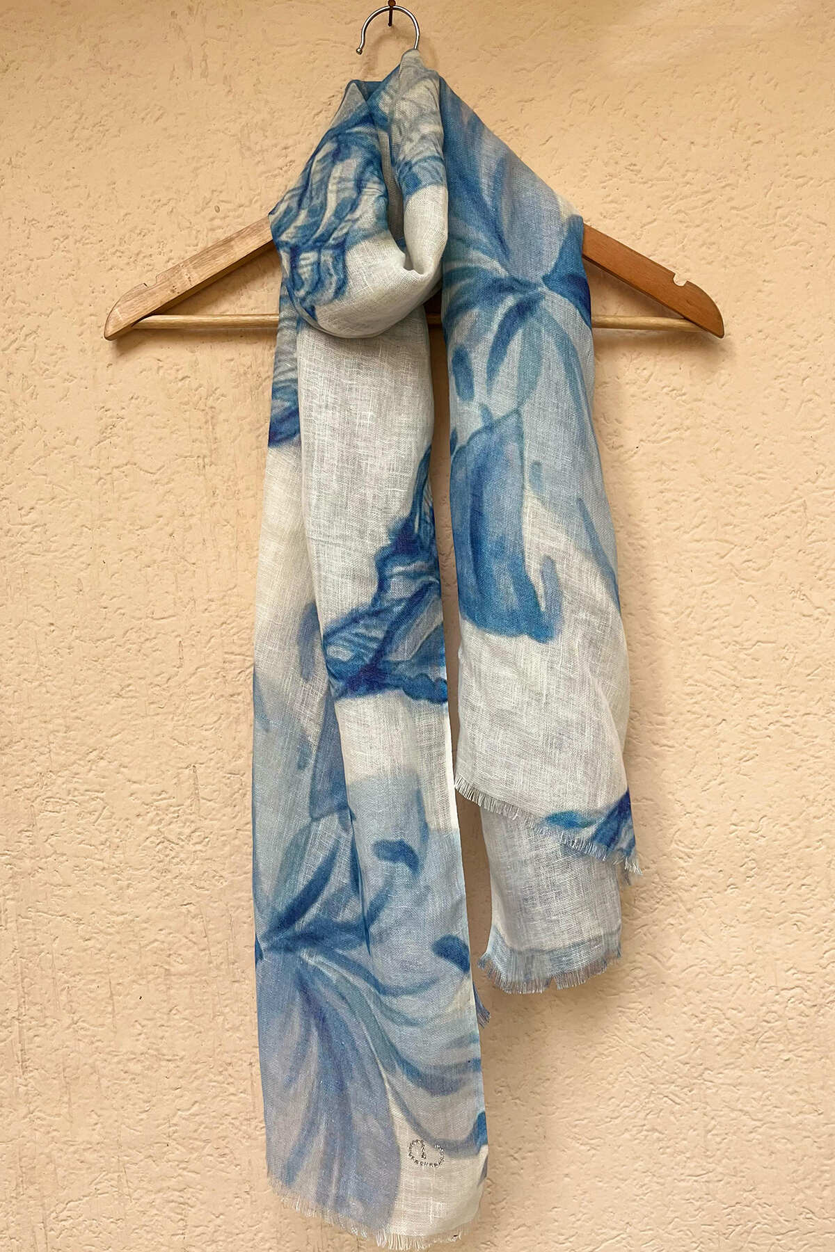 Guldasta Blue Floral Scarf