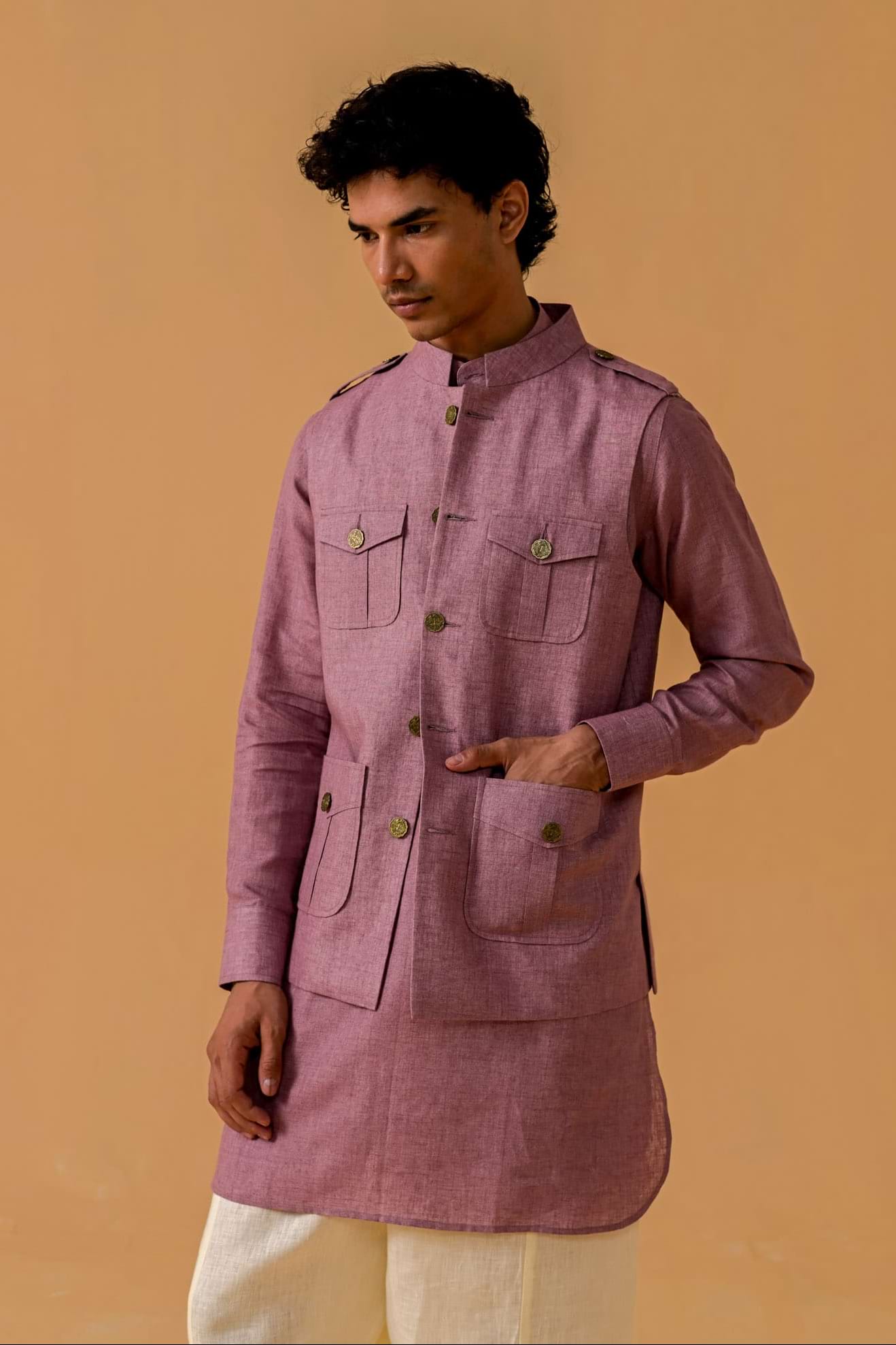 Jashn-e-Vogue Florence Linen Waistcoat