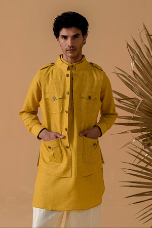 Jashn-e-Vogue Waistcoat - Mustard