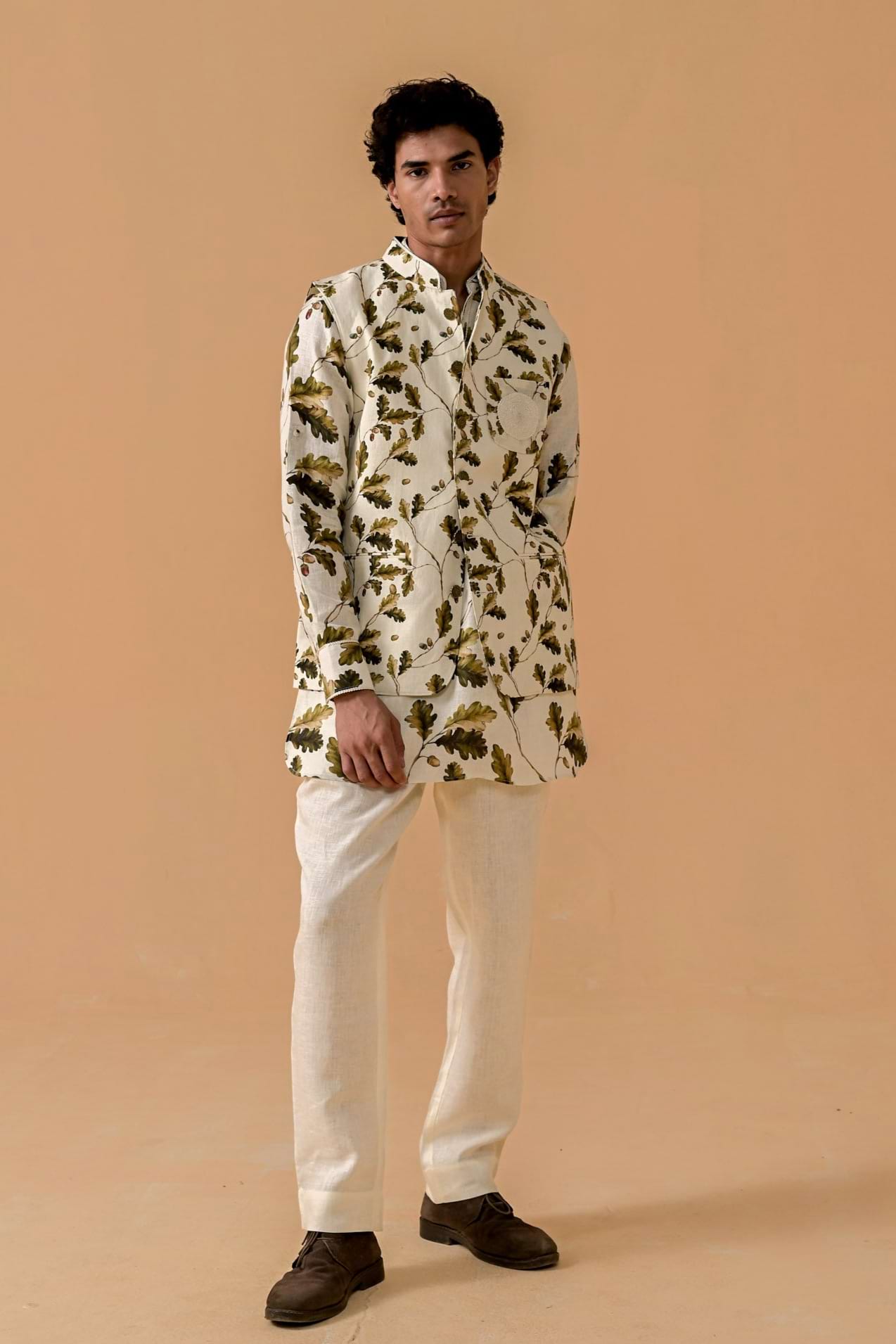 Rangeela Rebel Autumn Print Linen Waistcoat