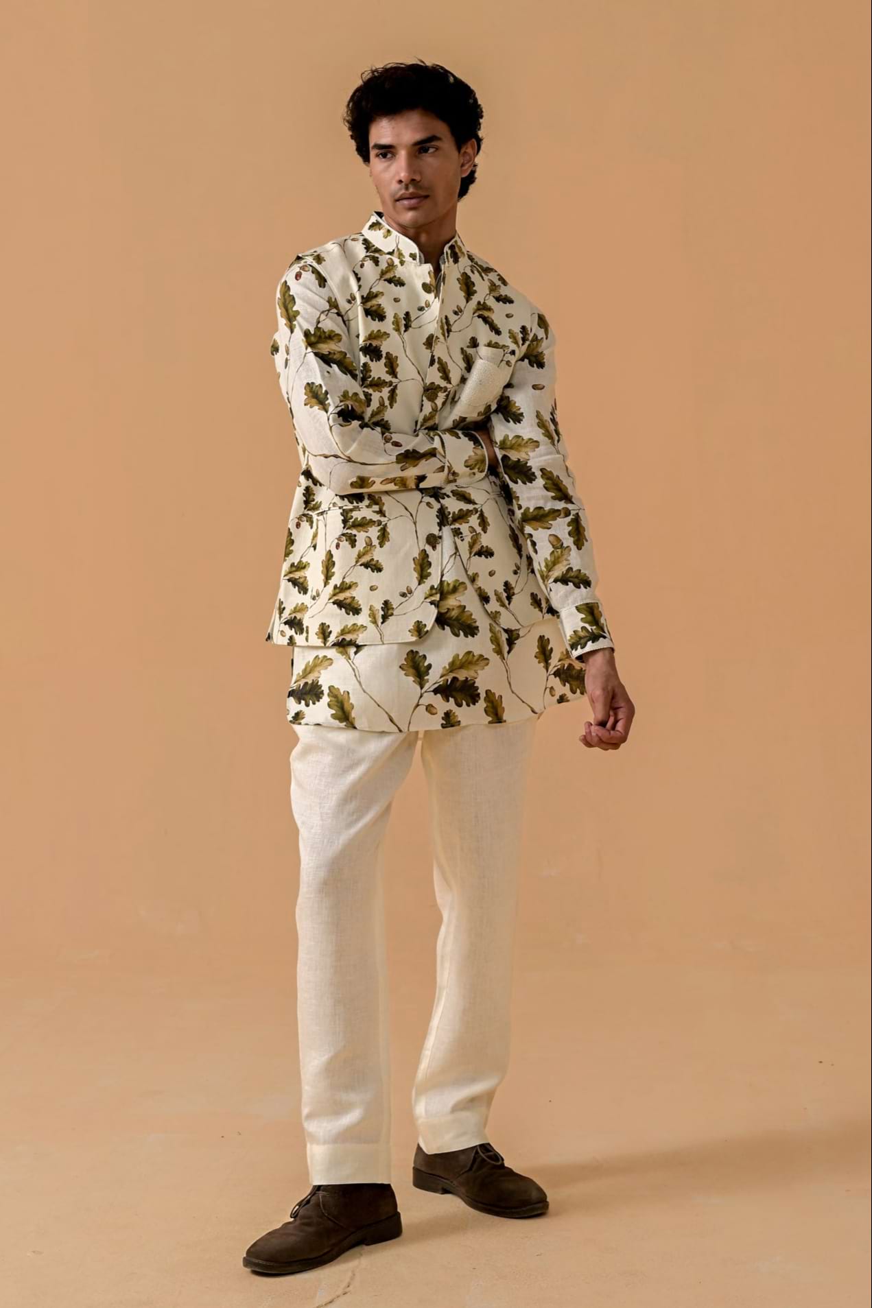 Rangeela Rebel Autumn Print Linen Waistcoat