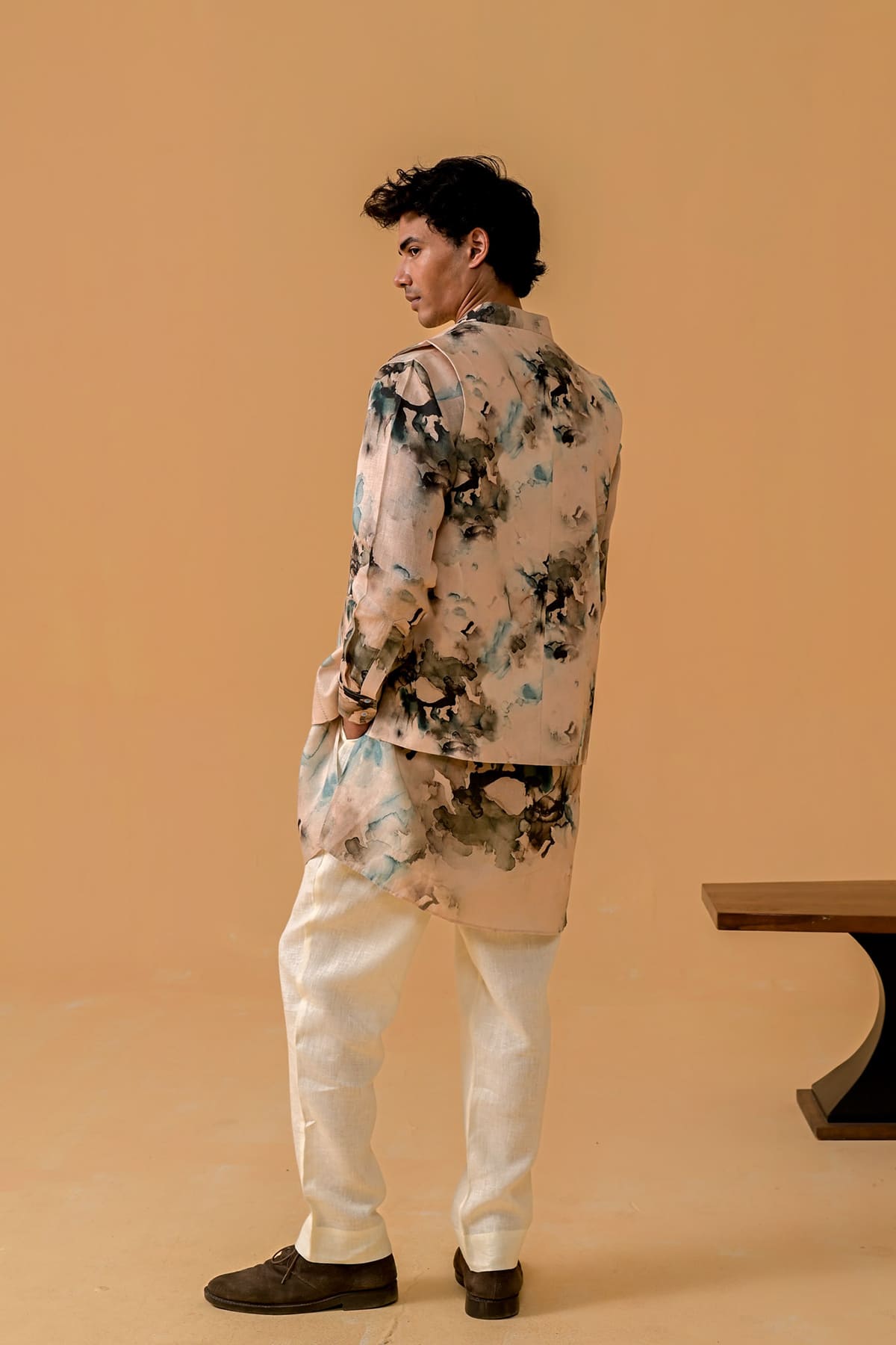 Desi Swag Waistcoat - Marble Print