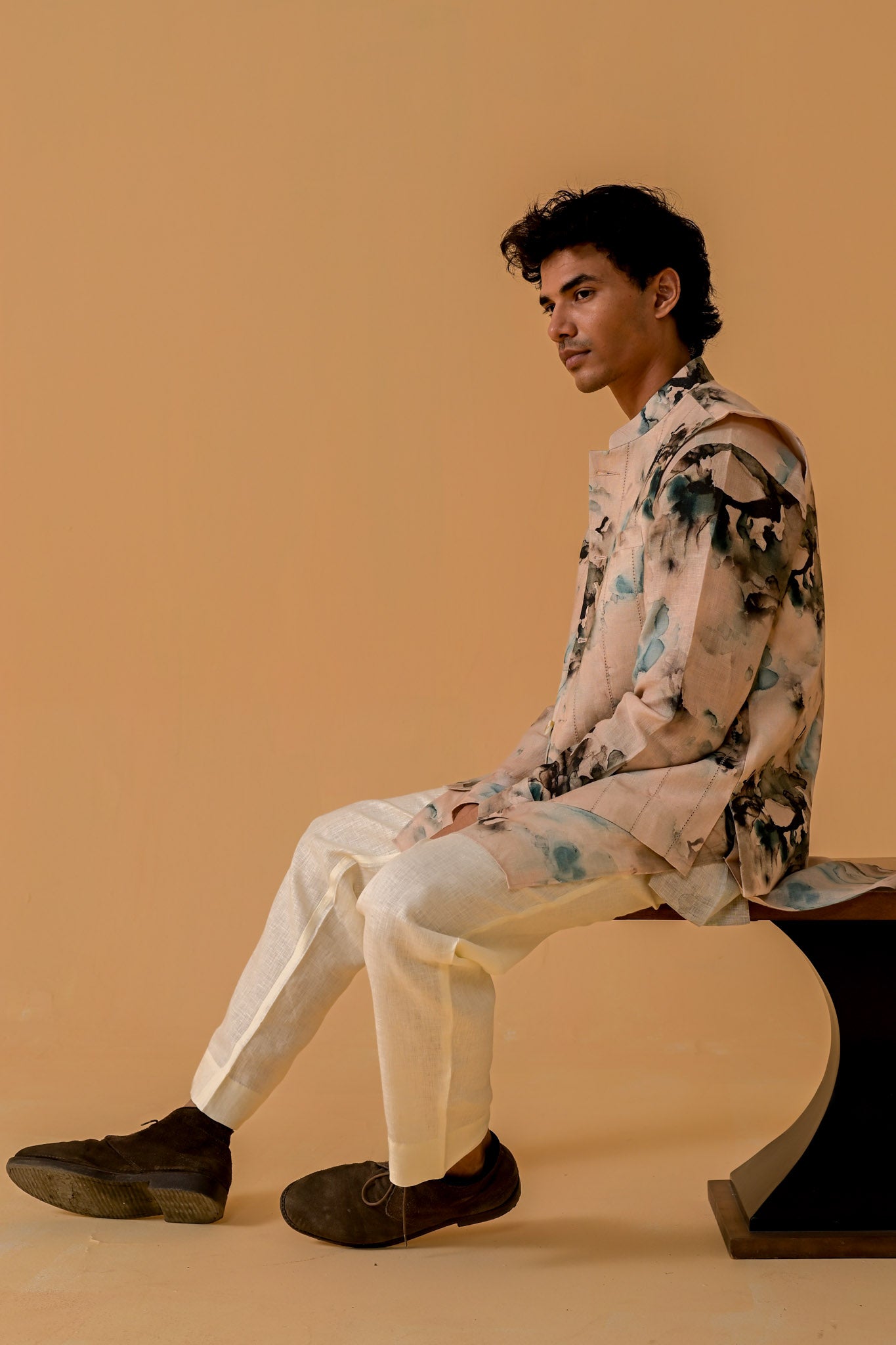 Desi Swag Waistcoat - Marble Print