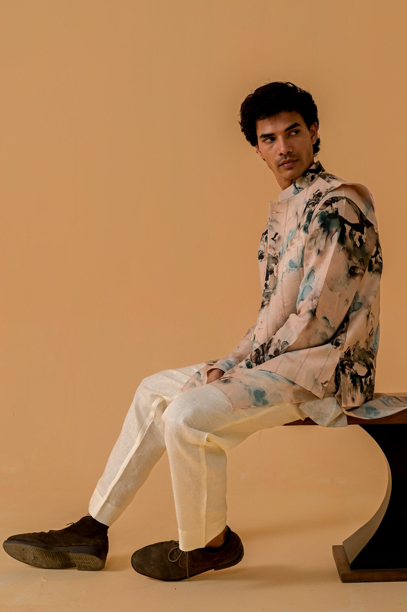 Desi Swag Waistcoat - Marble Print