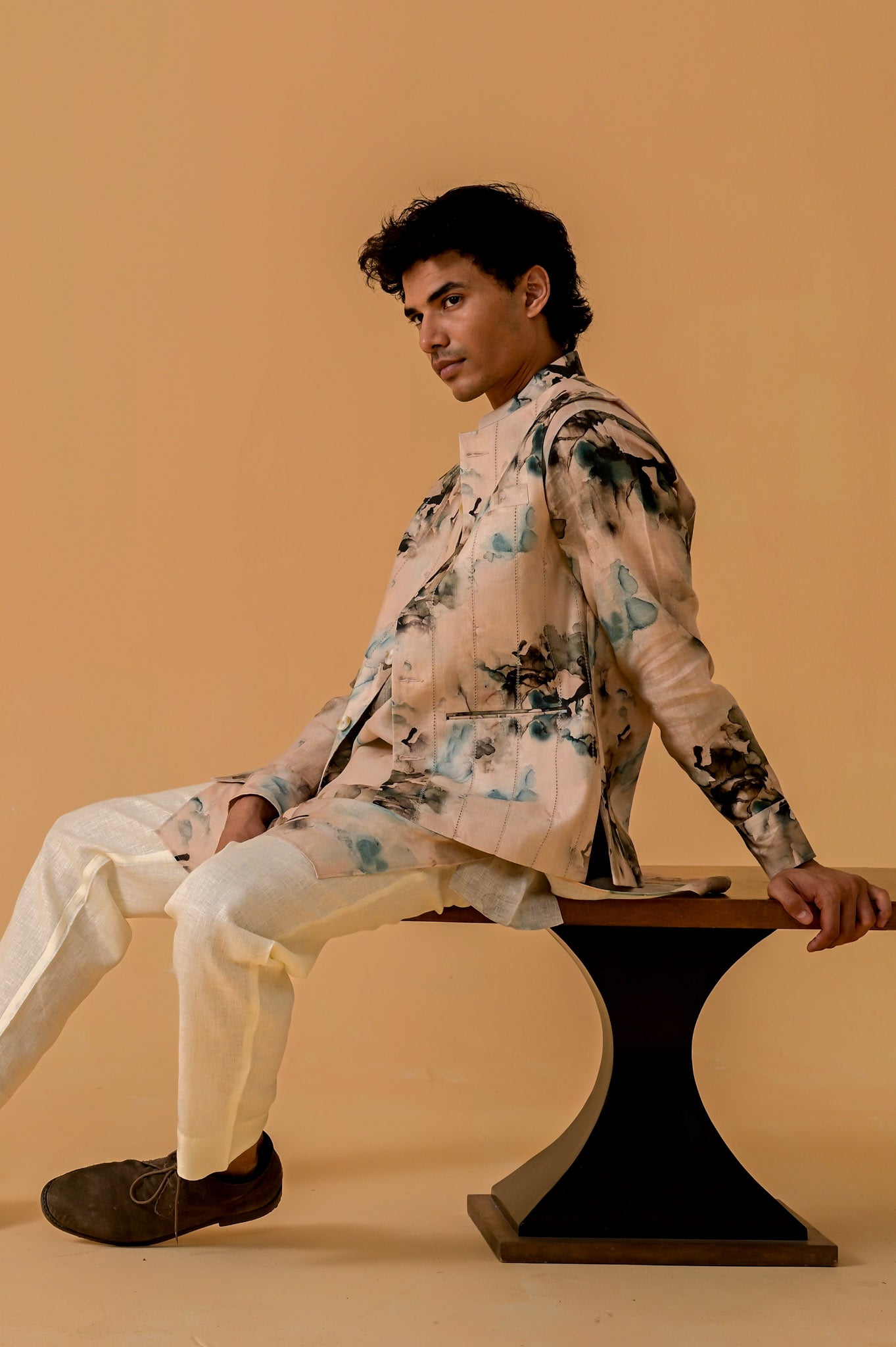 Desi Swag Waistcoat - Marble Print