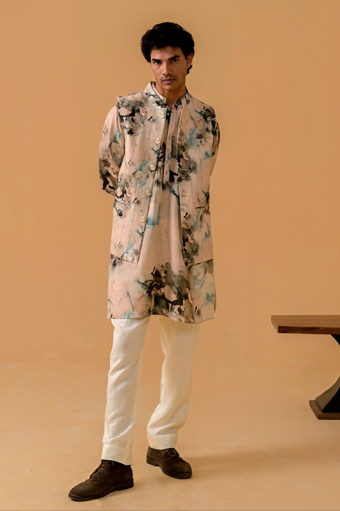 Desi Swag Waistcoat - Marble Print